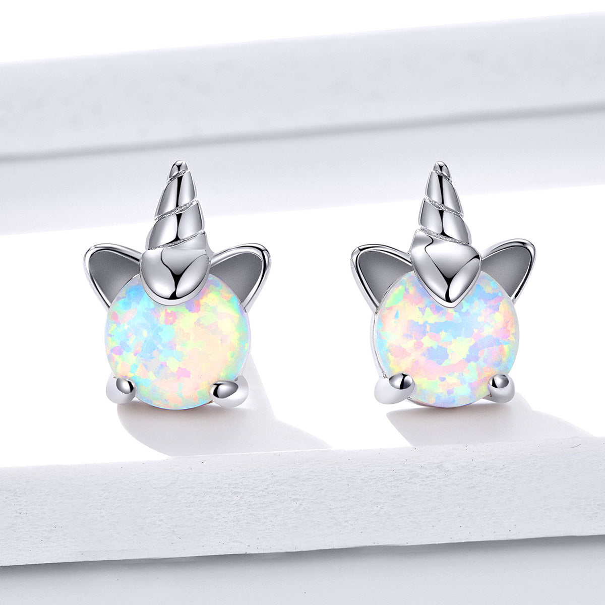 S925 Sterling Silver Earrings with Translucent Opal