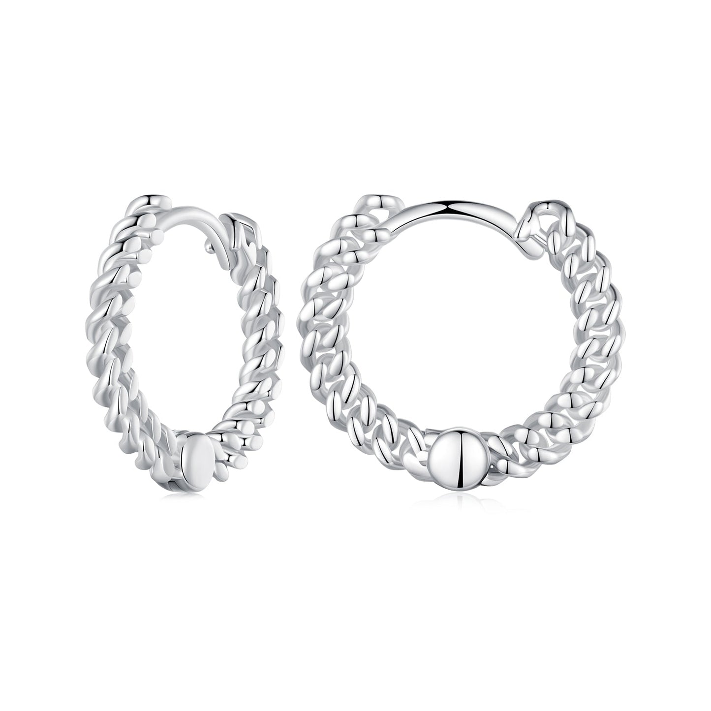 925 Sterling Silver Earrings Size 14*1.5mm Plated Platinum for Women