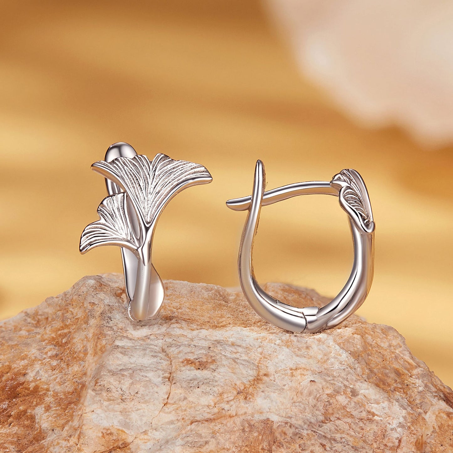 925 Sterling Silver Earrings - 1.3*0.95cm - Plated White Gold - For Women
