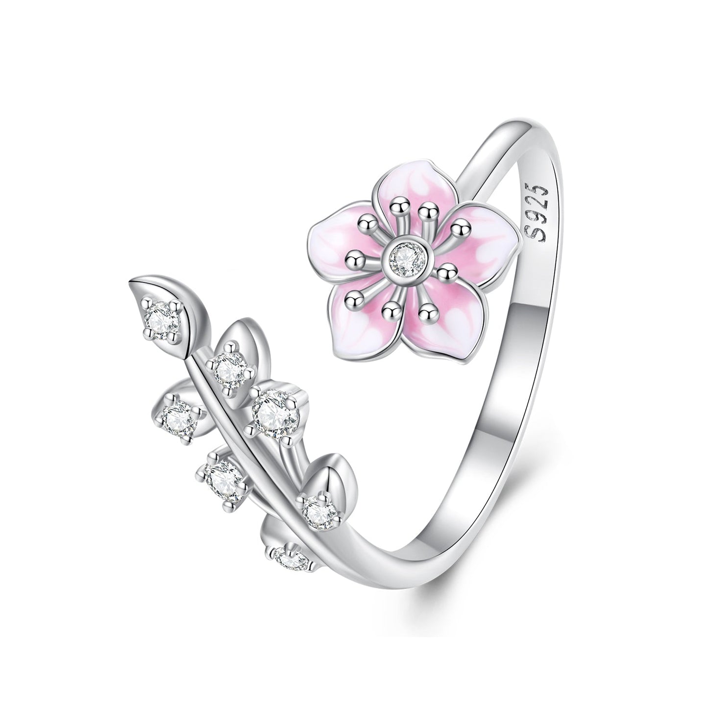 925 Sterling Silver Enamel Plated Platinum Ring 1.9mm for Women