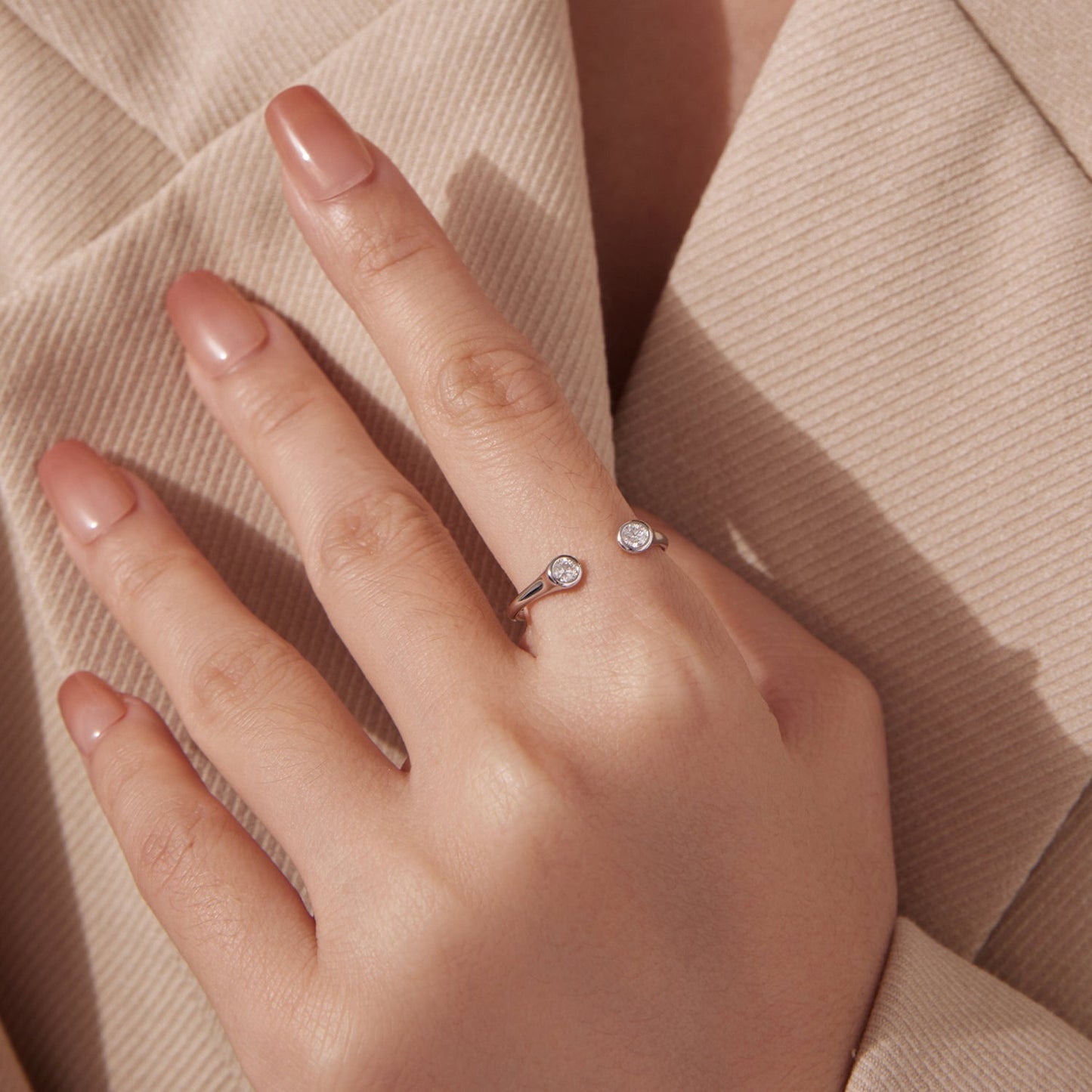 925 Sterling Silver Moissanite Ring Size E