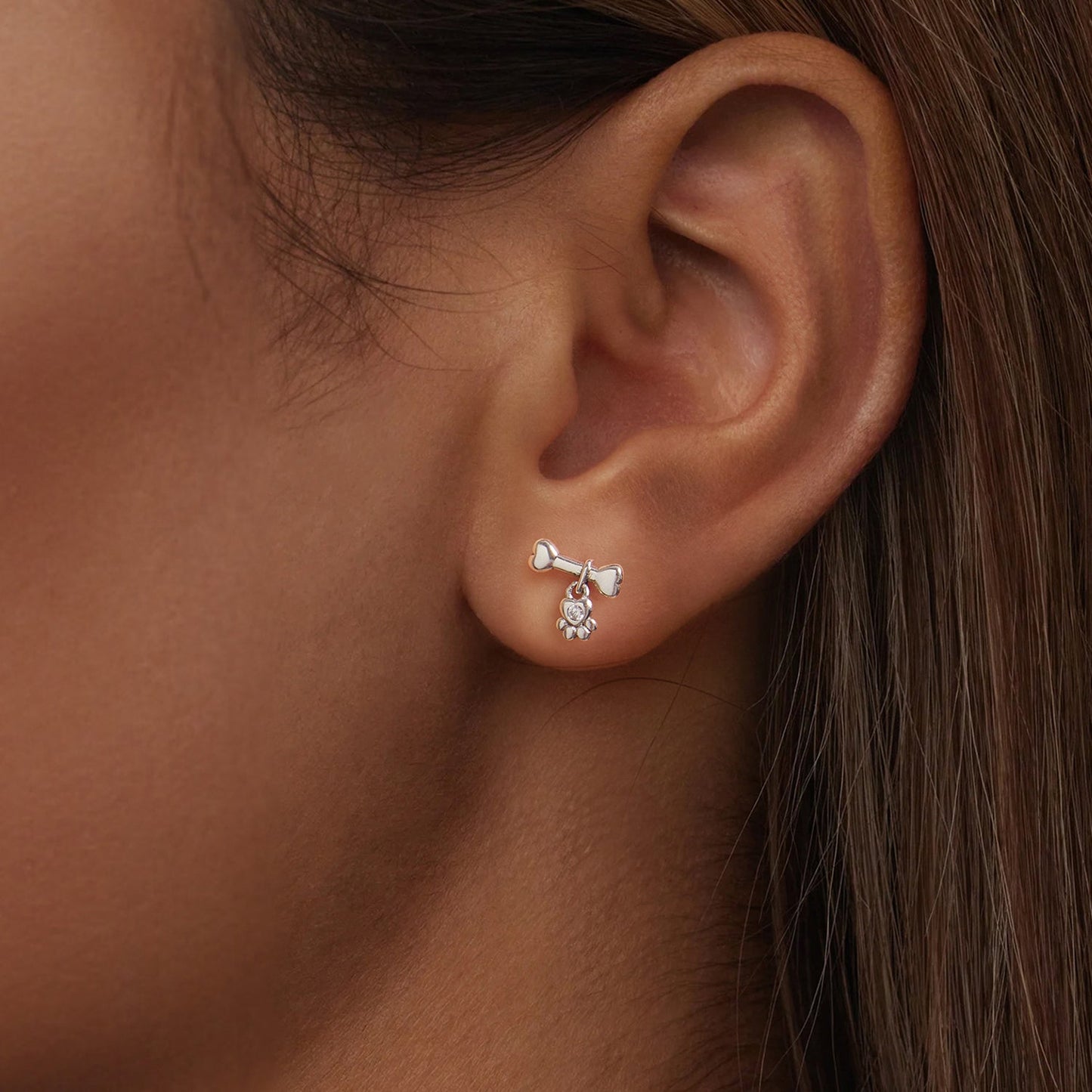925 Sterling Silver Earrings with Pavé Setting CZ in Oxidized Silver