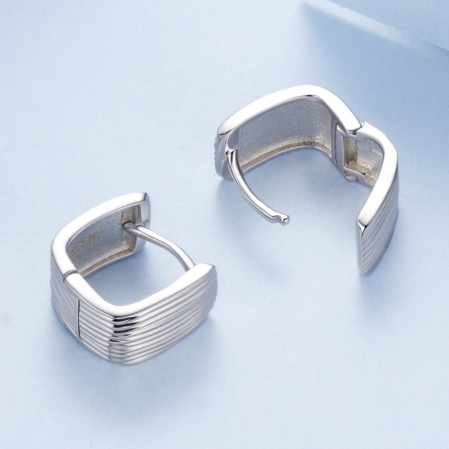 925 Sterling Silver Earrings for Women with White Gold Plating - 1.1cm x 0.7cm