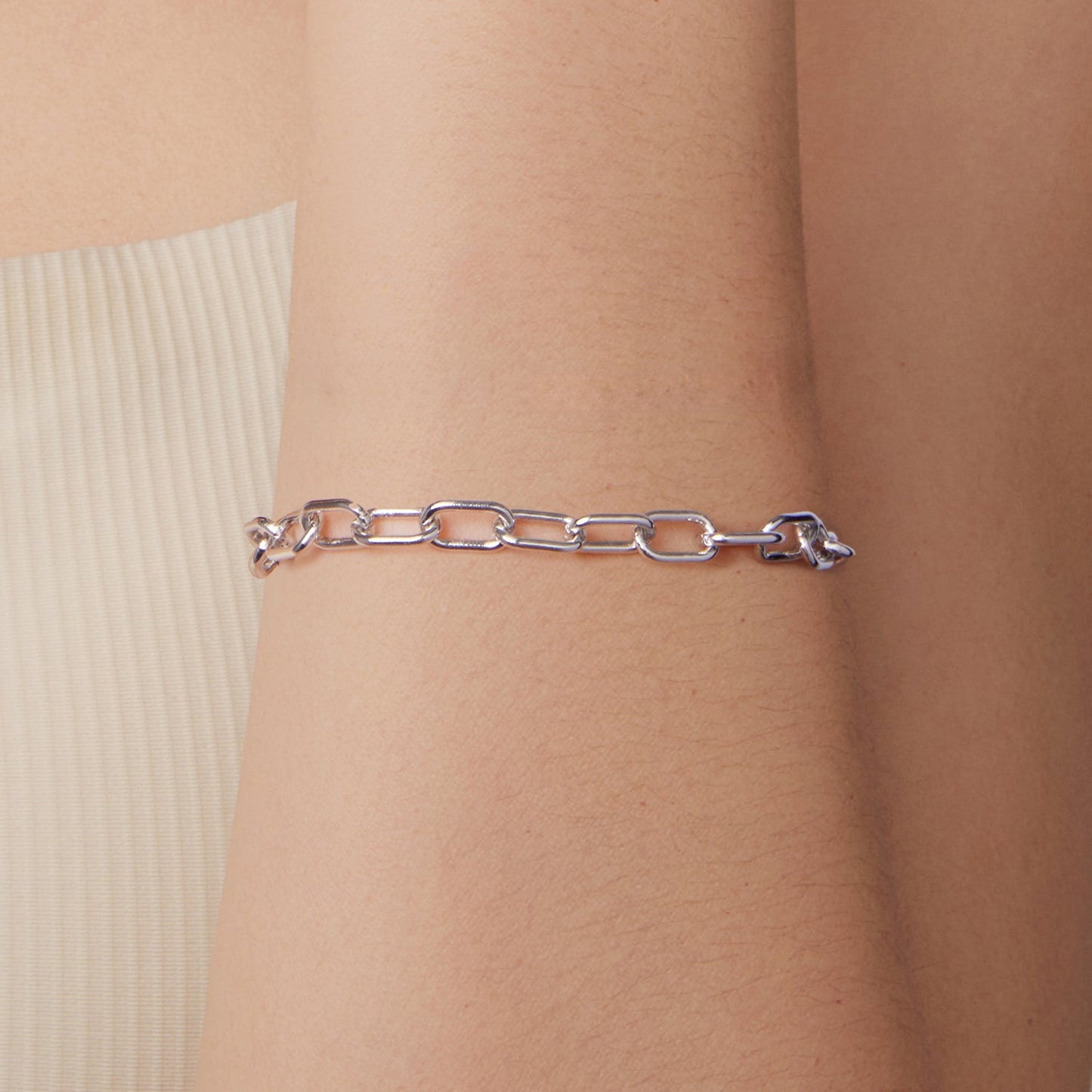 925 Sterling Silver White Gold Plated 15+6cm Adjustable Bracelet for Women