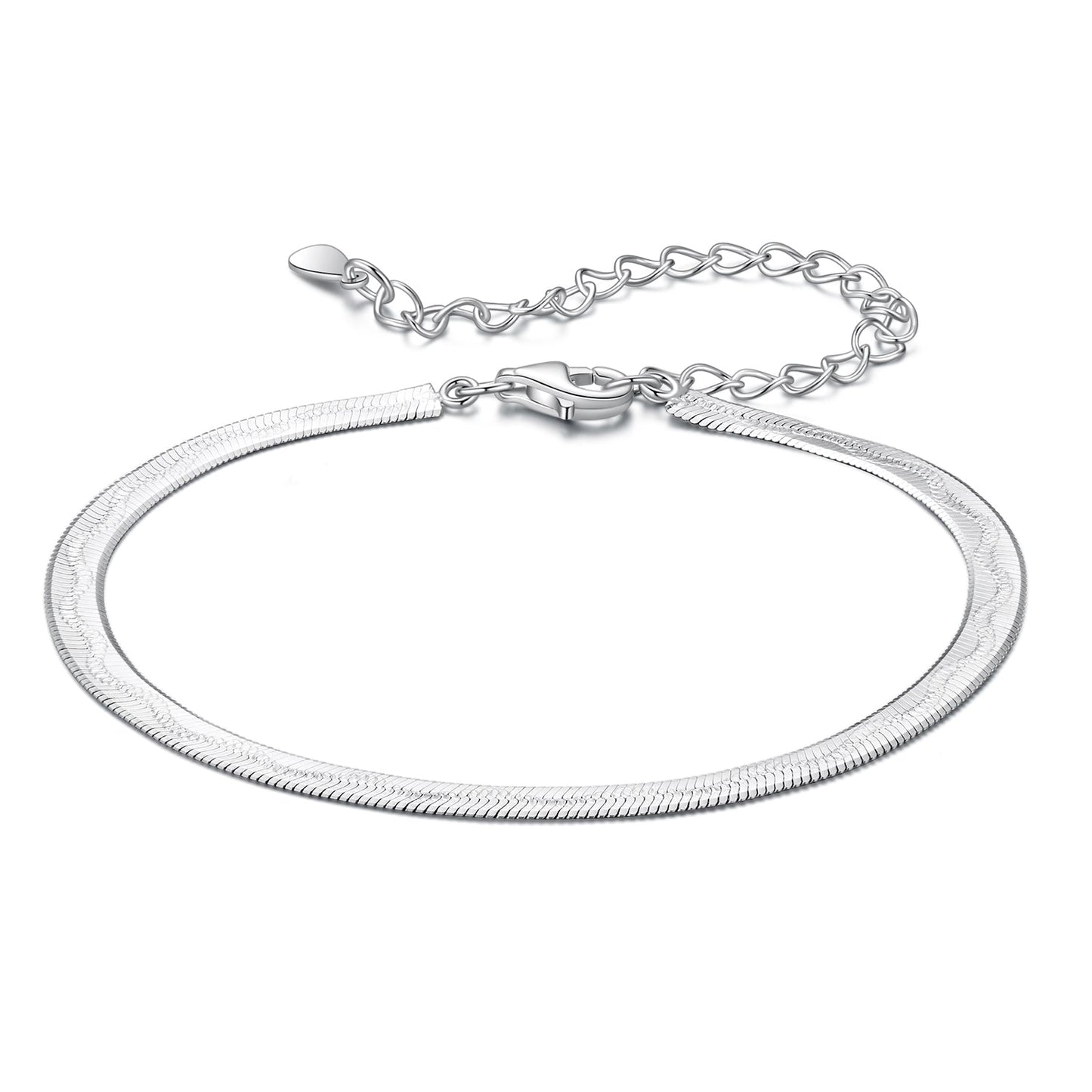 925 Sterling Silver Plated White Gold Bracelet for Unisex