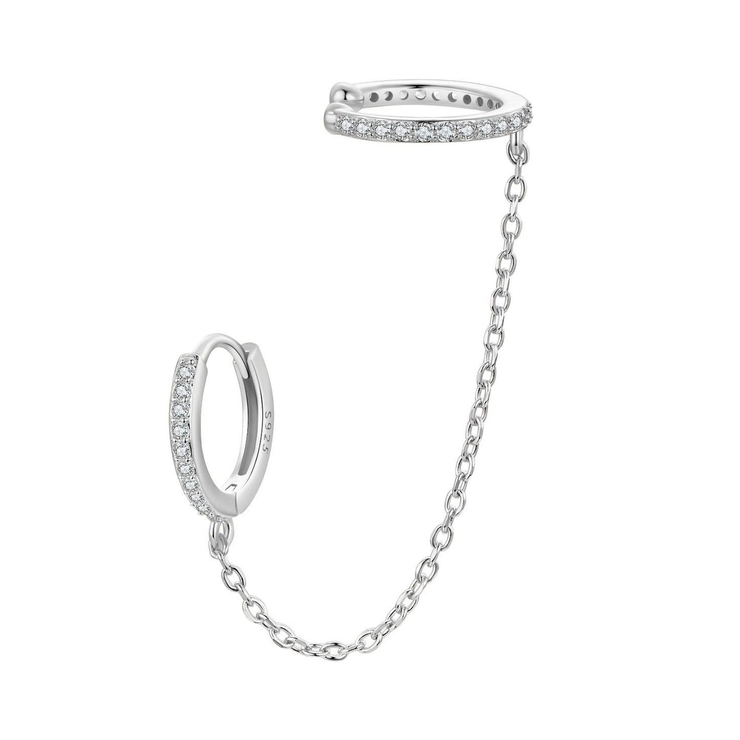 S925 Sterling Silver Earrings with Pavé Setting CZ for Women