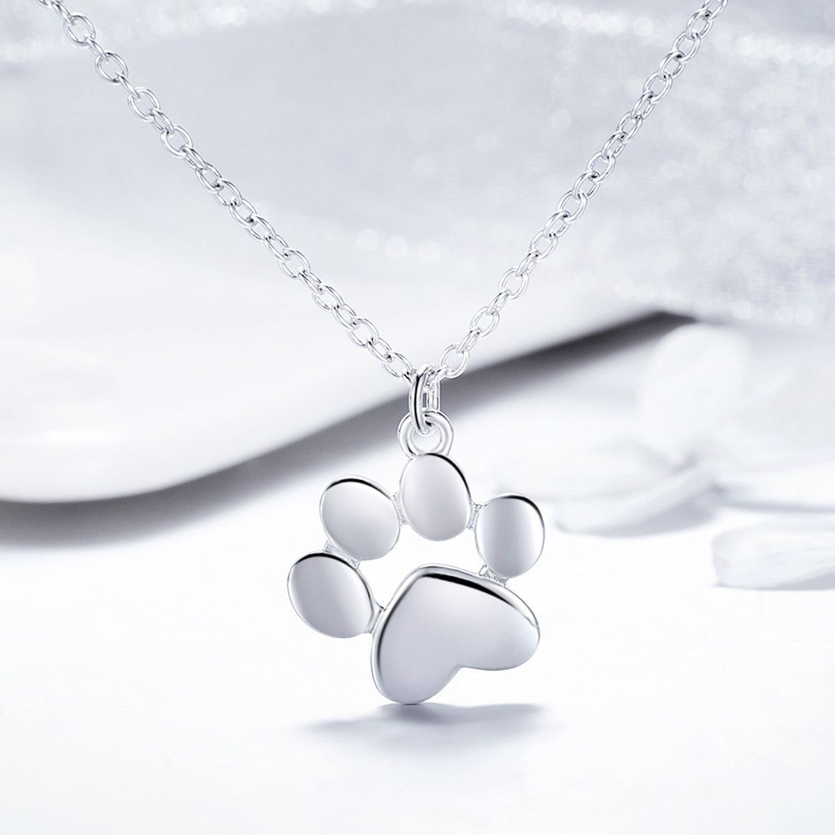 925 Sterling Silver Necklace with SCN Pendant 1.5x1.4cm for Women