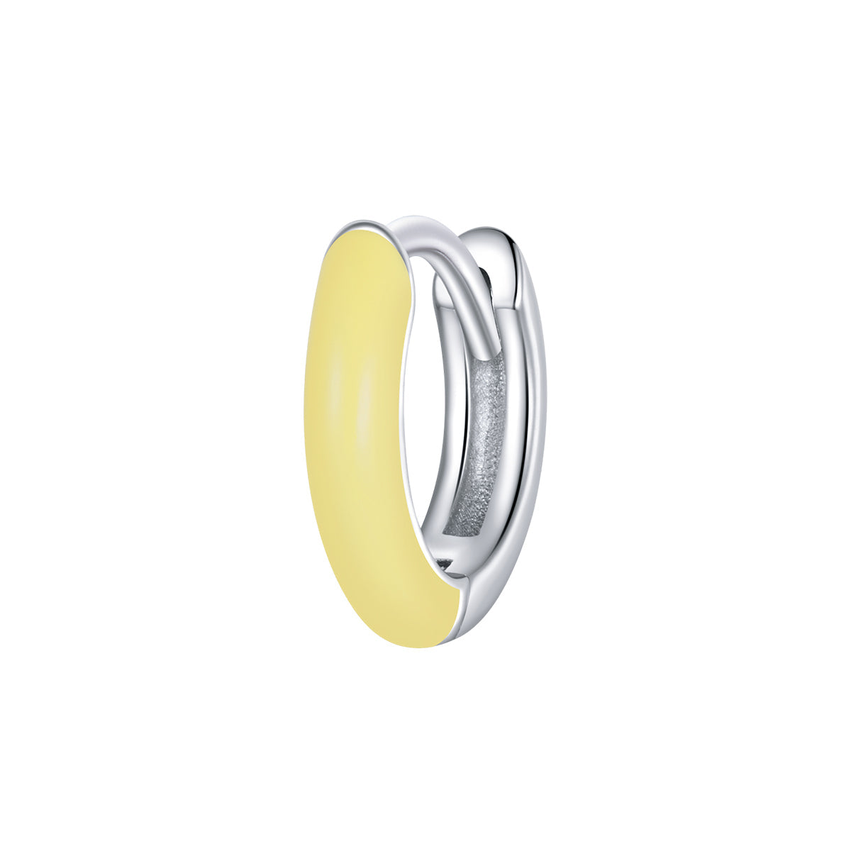 925 Sterling Silver Enamel Earrings 0.7cm for Women