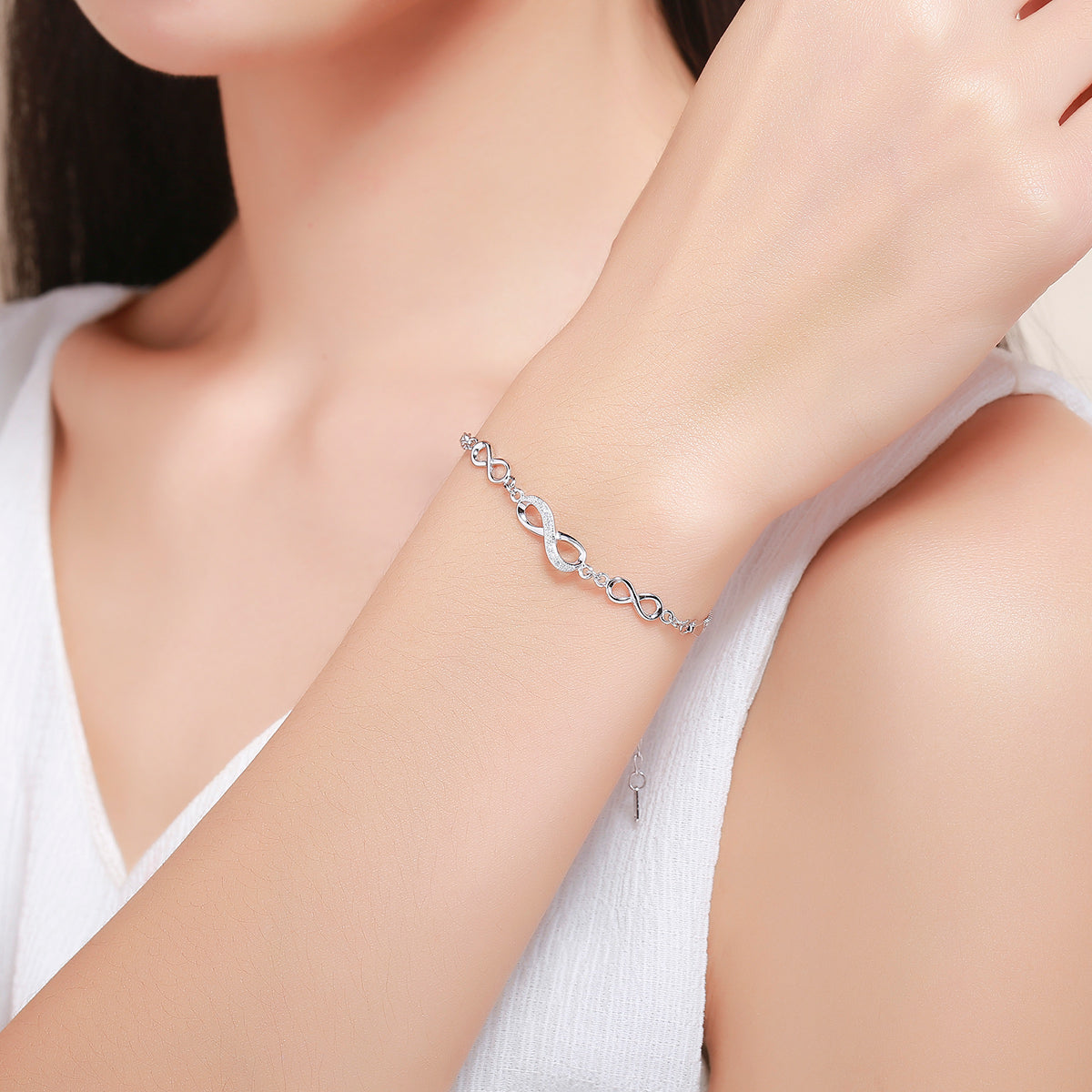 925 Sterling Silver Bracelet 22CM for Women