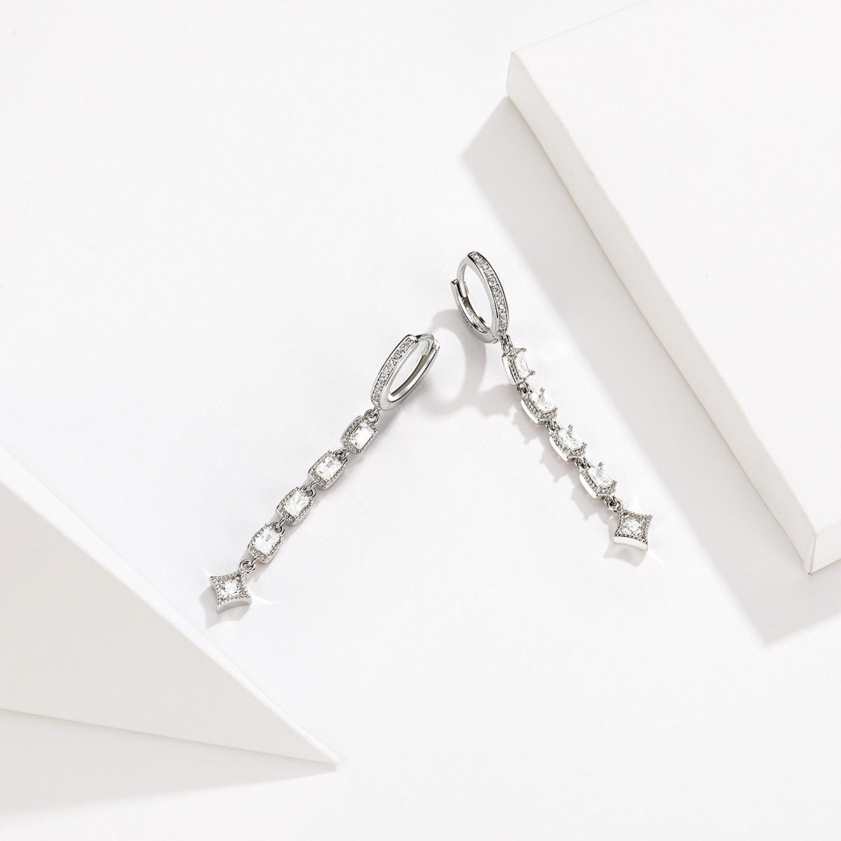 925 Sterling Silver Earrings with Pavé Set CZ