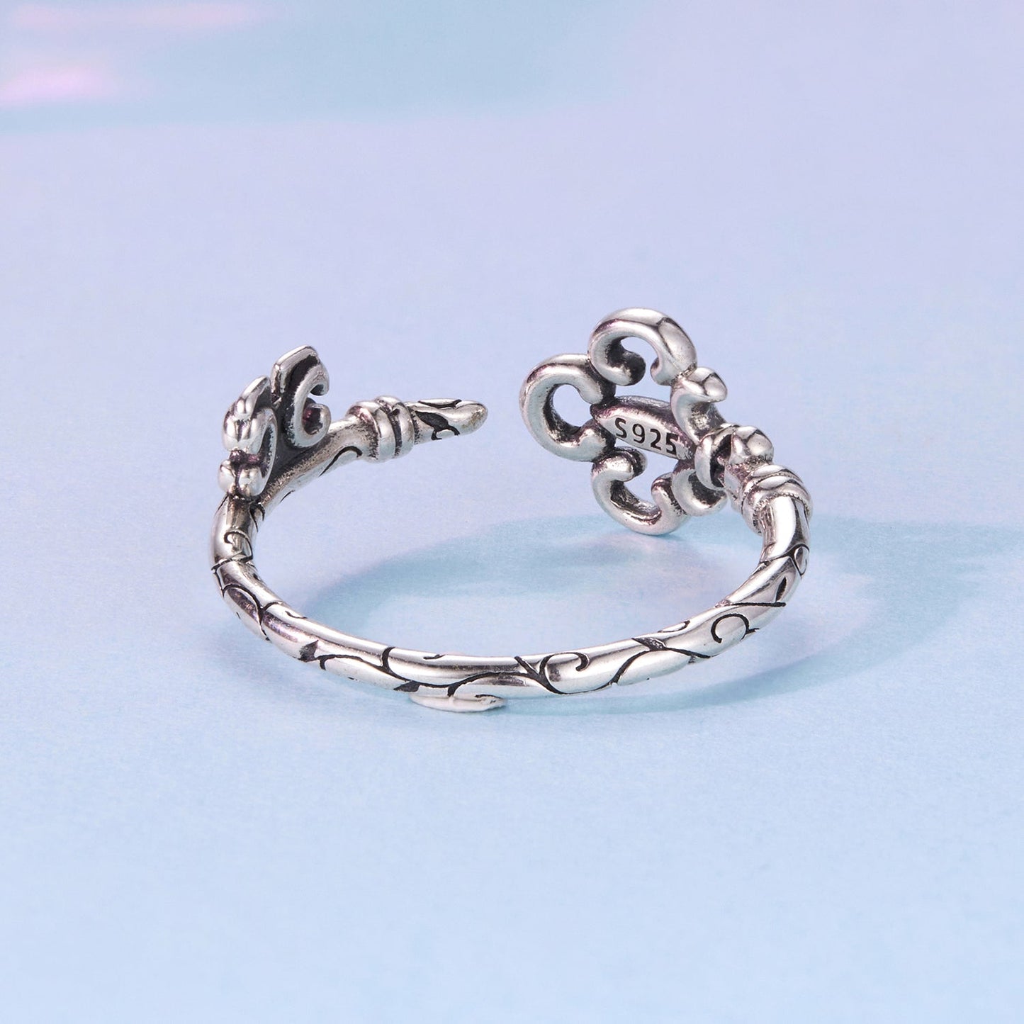 925 Sterling Silver Oxidized 0.14-0.8cm Ring for Women