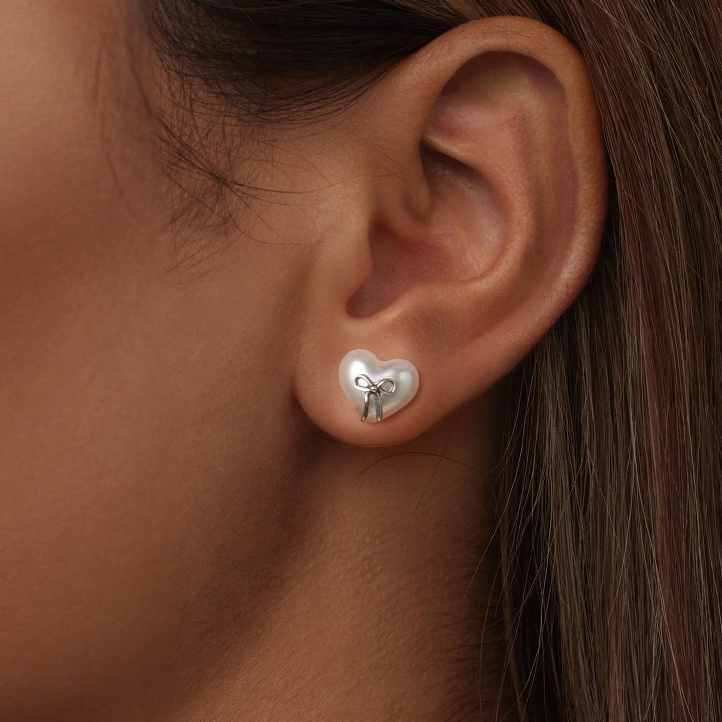925 Sterling Silver Earrings with Quality Shell Pearl, Size 1*1.2cm for Women