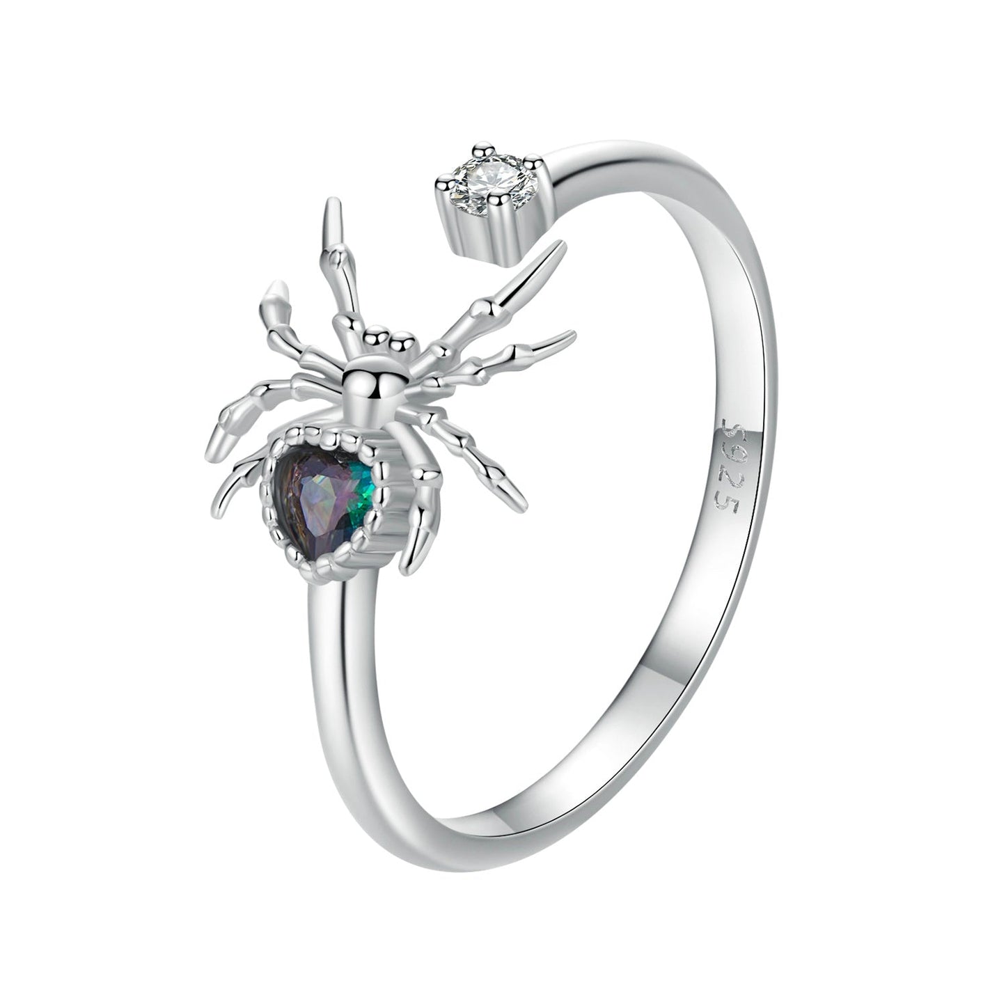 925 Sterling Silver White Gold Plated Ring with Pavé Setting CZ for Women