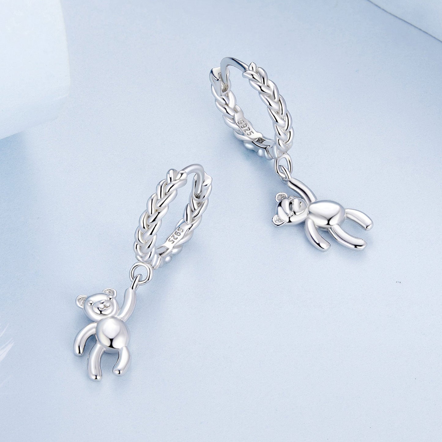 925 Sterling Silver Plated Platinum Earrings