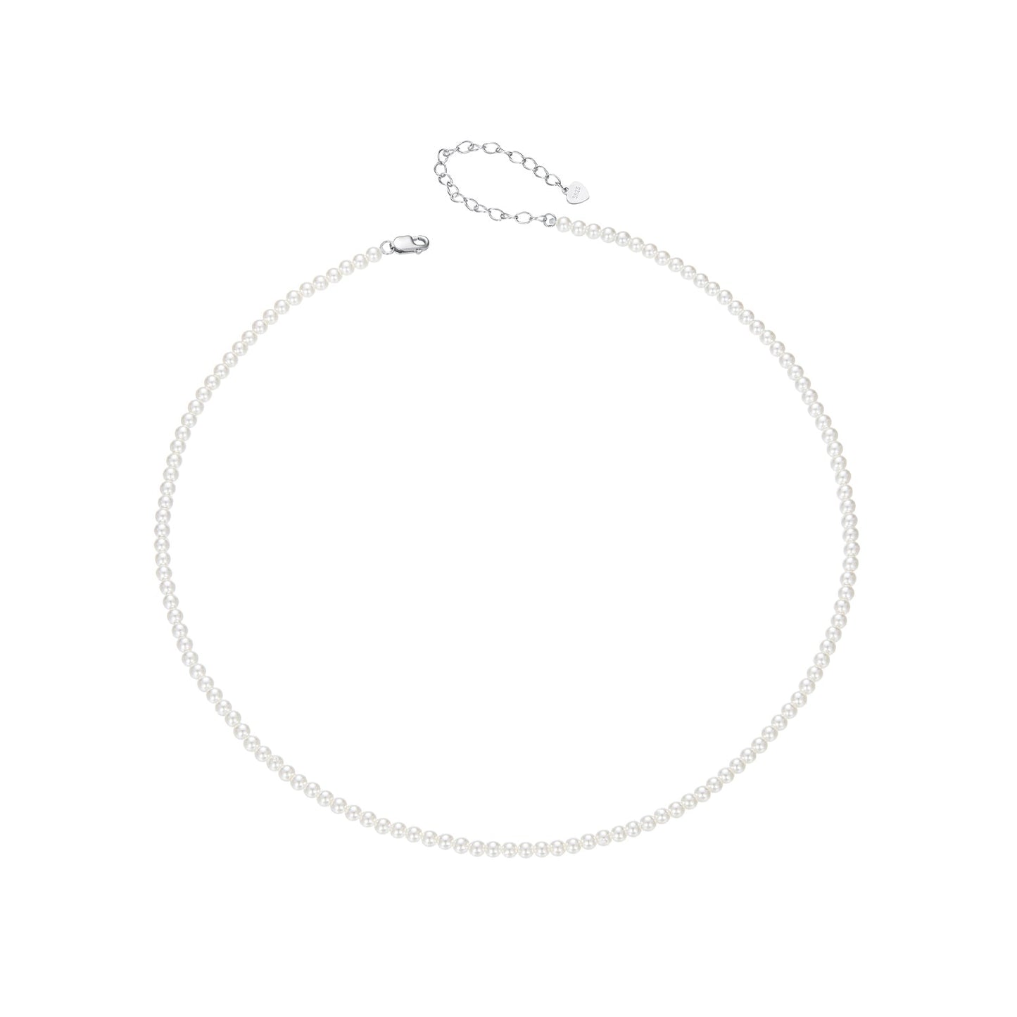 925 Sterling Silver White Gold Plated Necklace with Quality Shell Pearl for Women