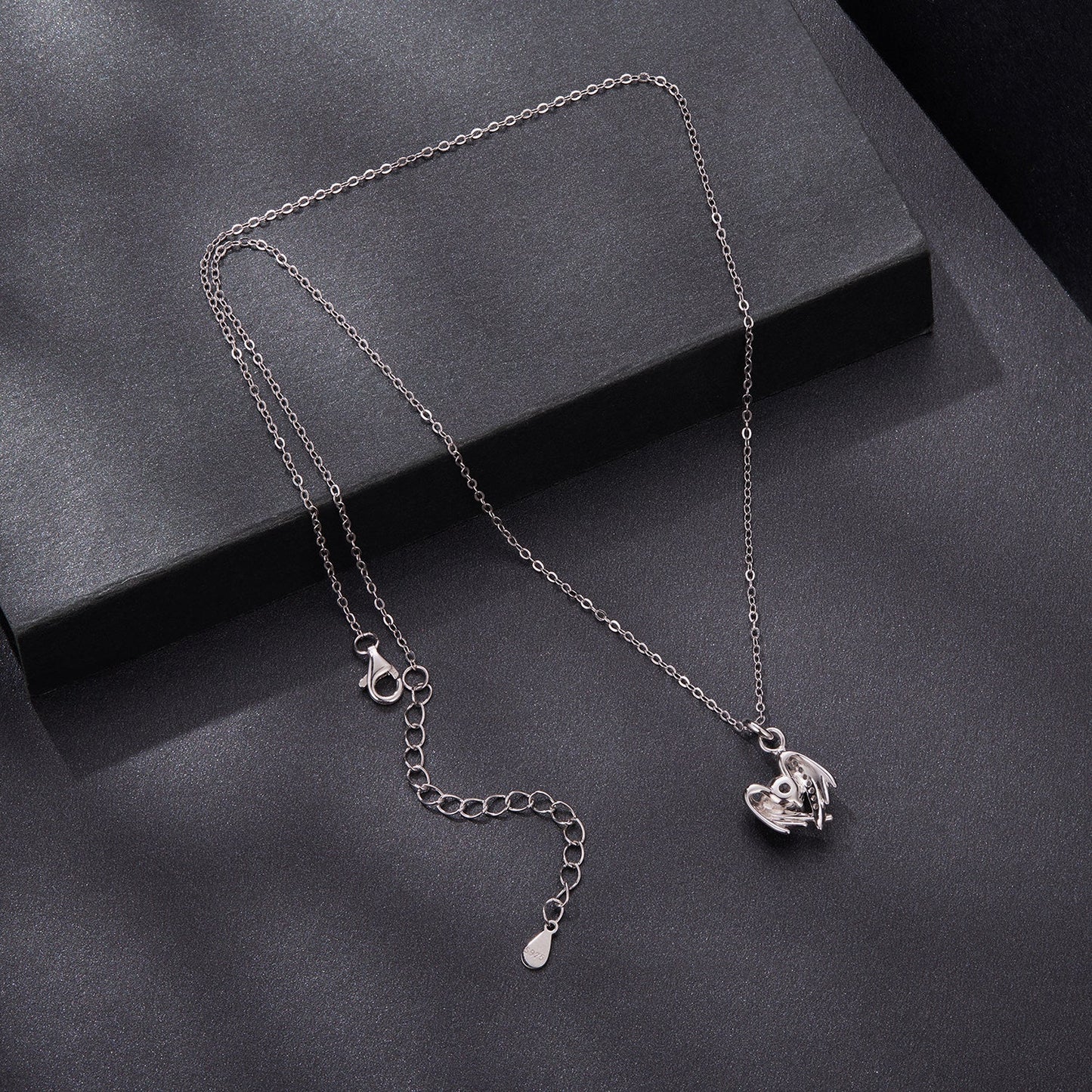 925 Sterling Silver Moissanite White Gold Plated Necklace for Women, Length 40+5cm