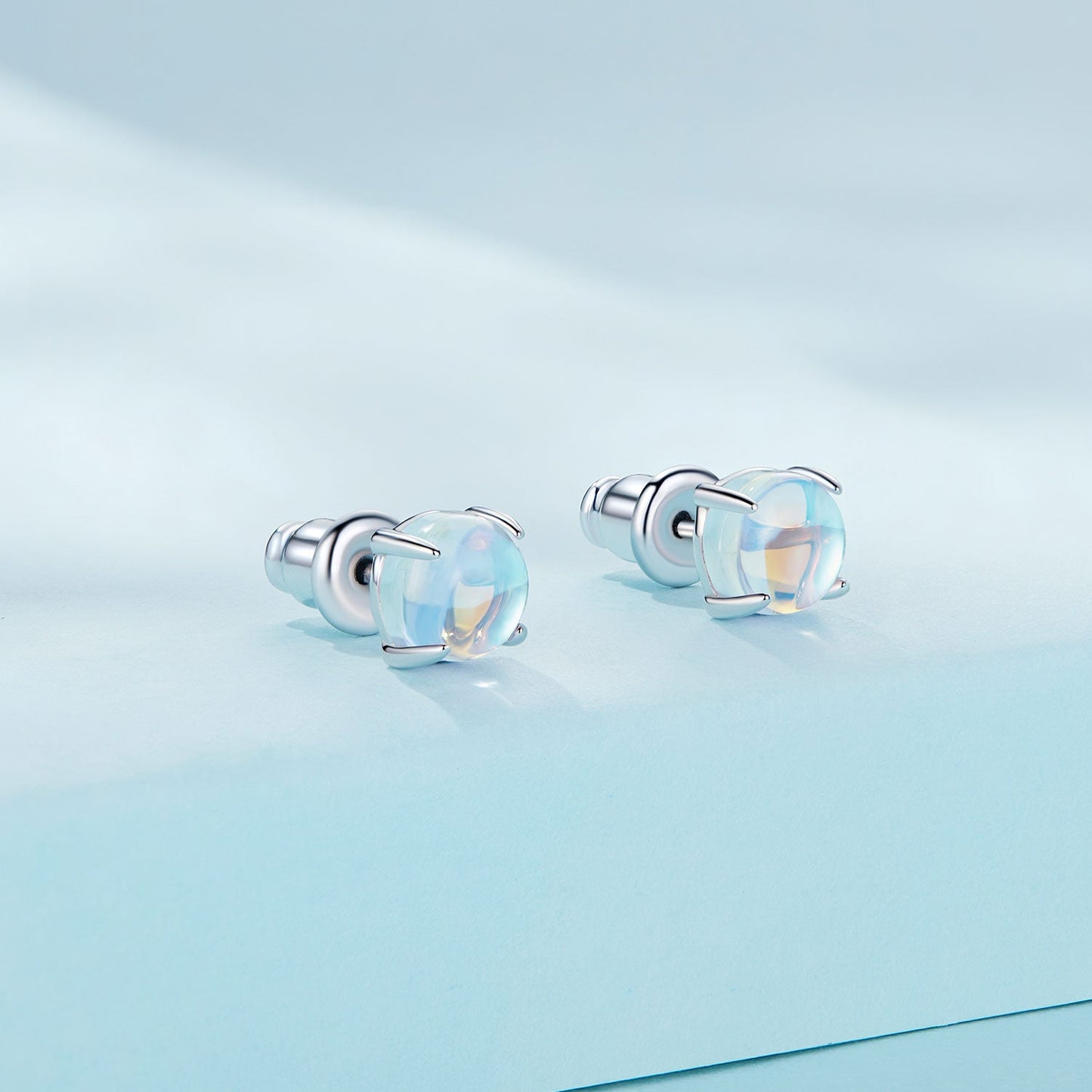 925 Sterling Silver Opal Earrings for Women