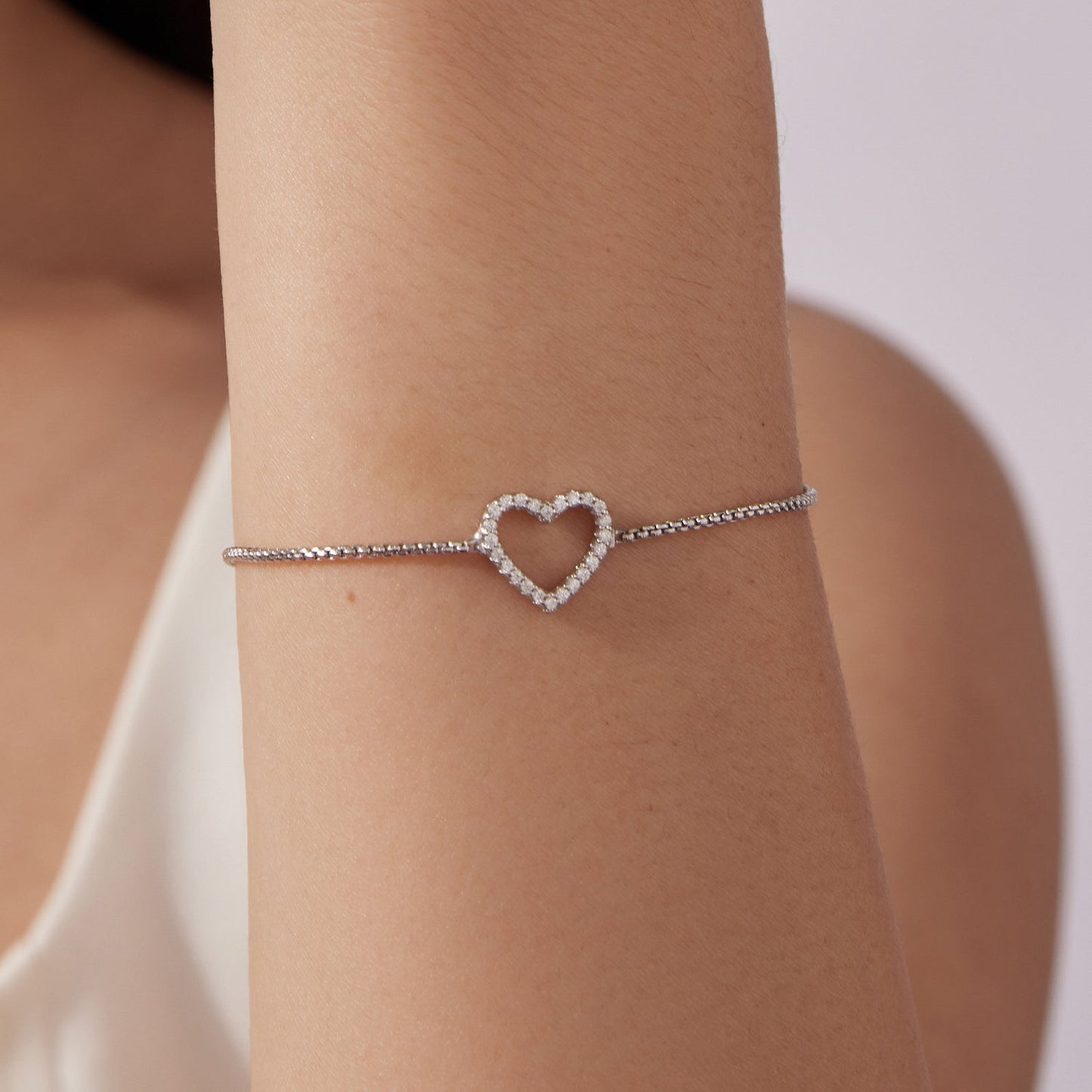 925 Sterling Silver Plated White Gold Moissanite Bracelet for Women