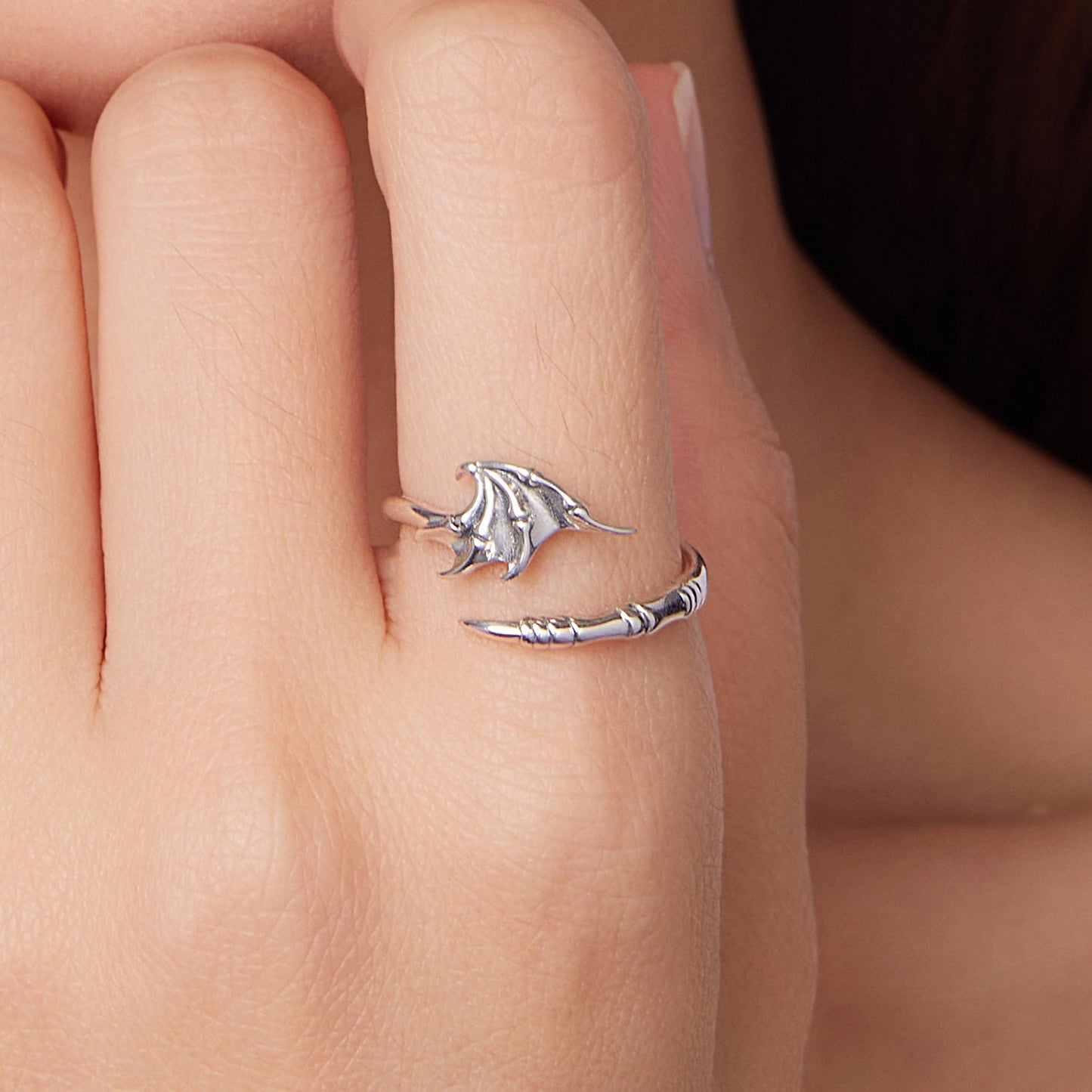 925 Sterling Silver Oxidized Silver 0.7cm Swing Rings for Women