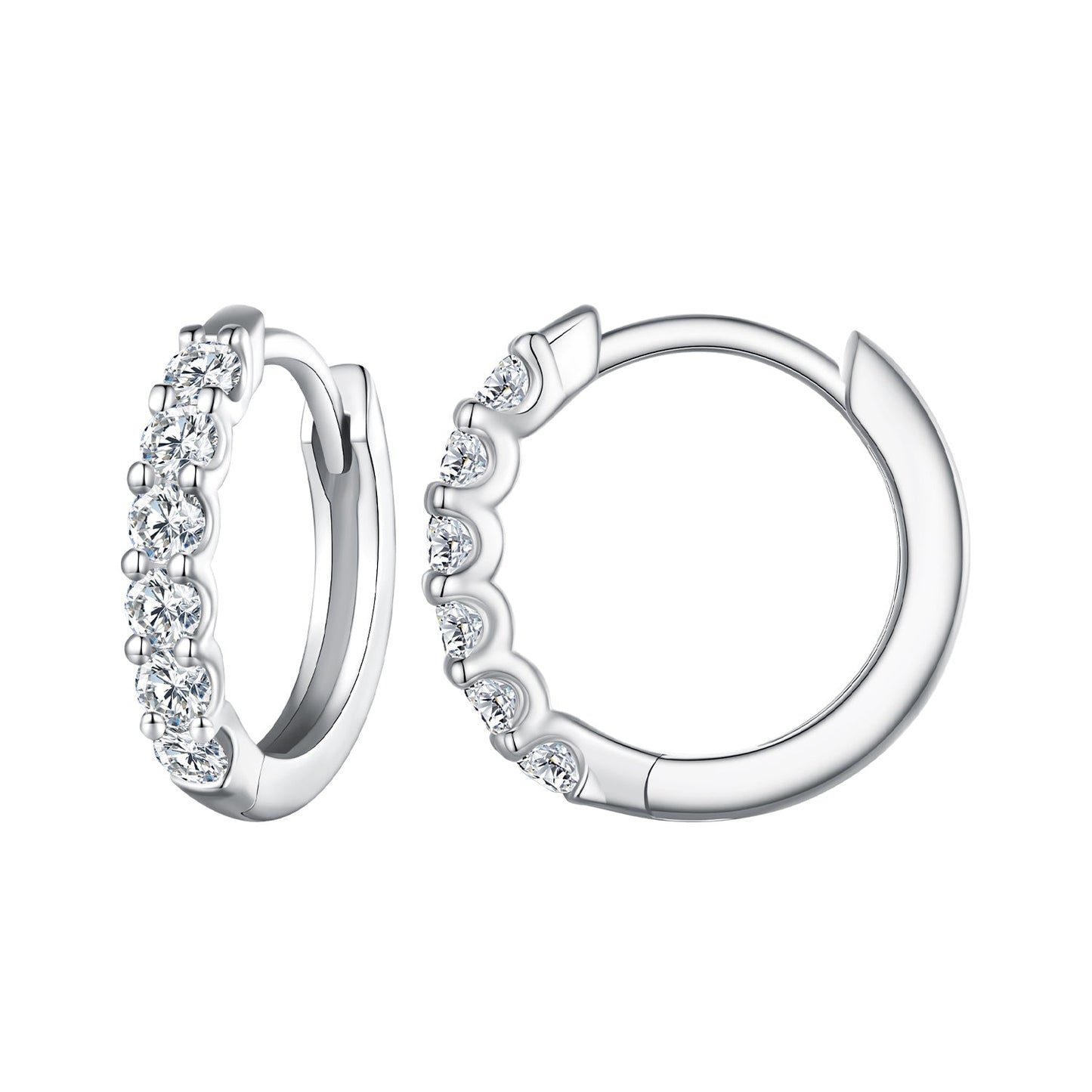 925 Sterling Silver 2.0mm Moissanite Earrings for Women