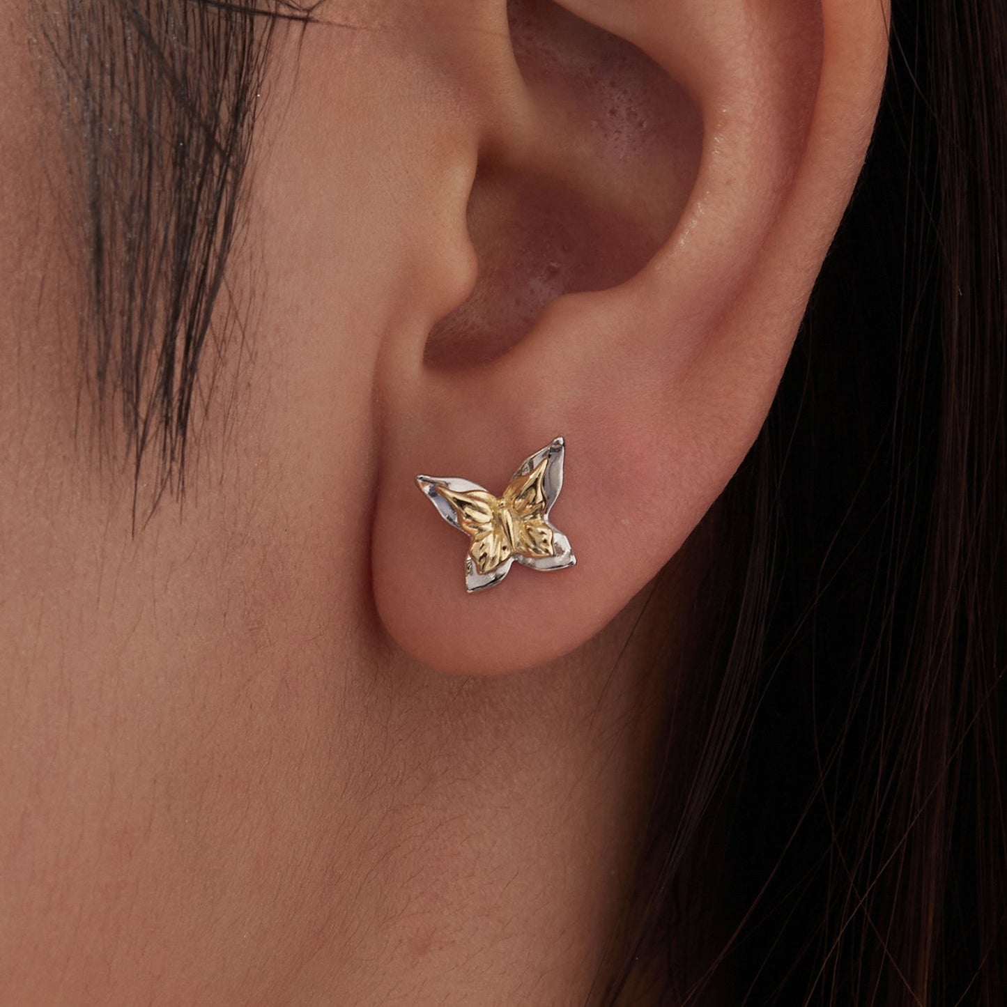 925 Sterling Silver White Gold Plated Small Earrings