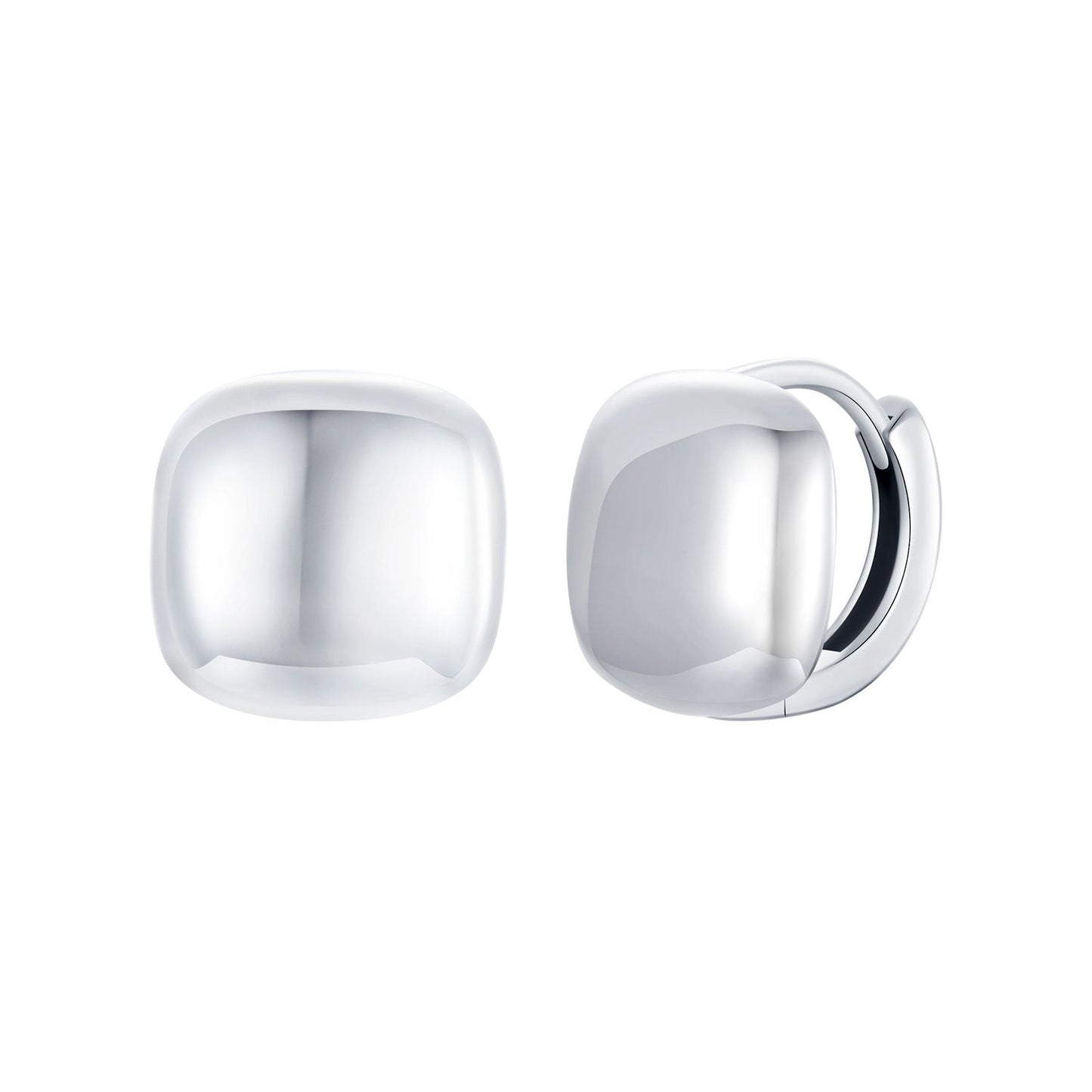 925 Sterling Silver Plated White Gold 10mm Earrings for Women