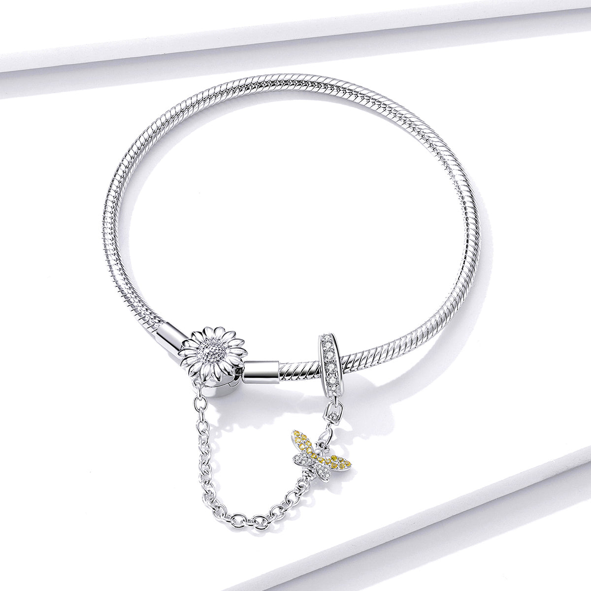 925 Sterling Silver Adjustable Length 17cm Bracelet for Women
