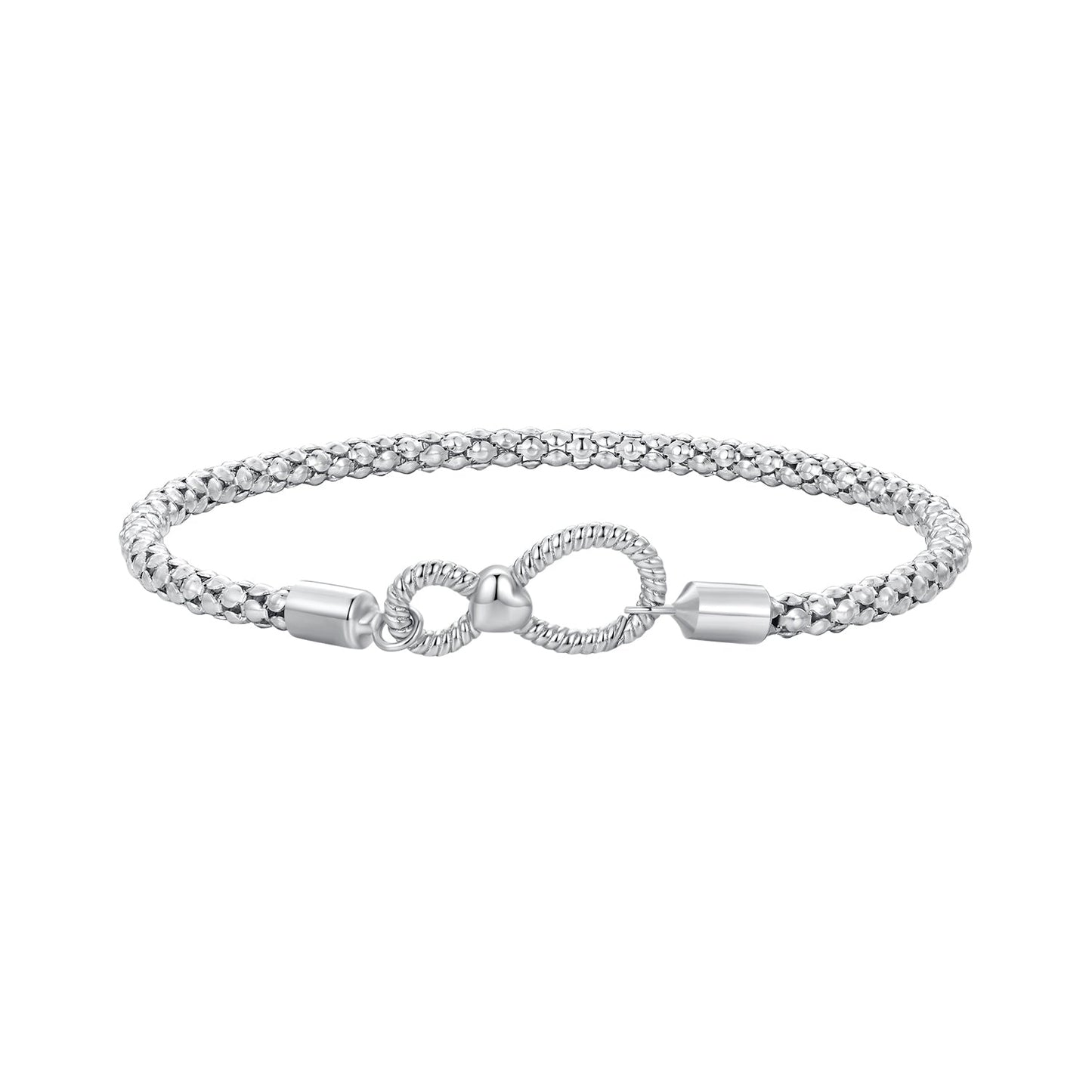 925 Sterling Silver Infinity Love Bracelet for Women - Size 17.0