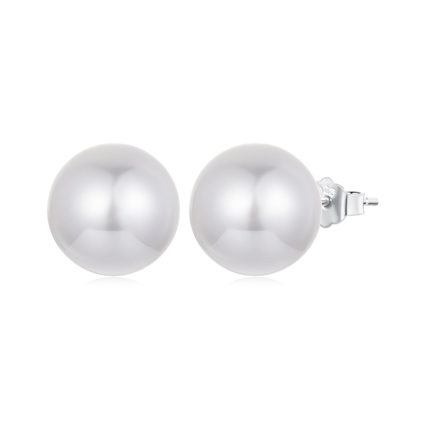 925 Sterling Silver Earrings with Quality Shell Pearl in White Gold Plating for Women