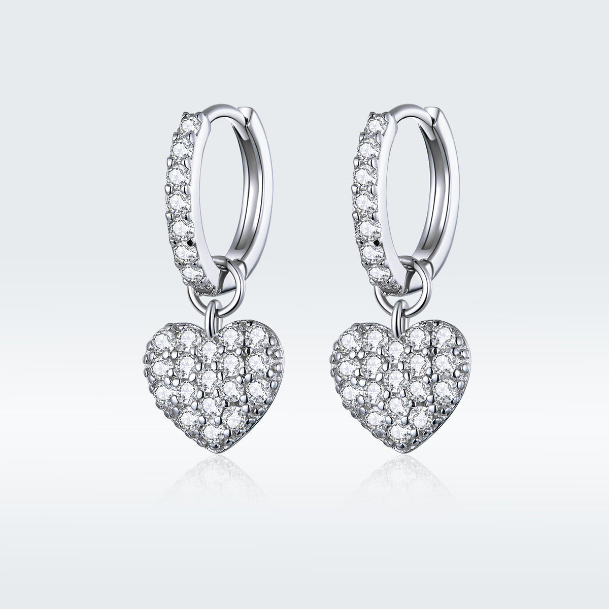 925 Sterling Silver CZ Pavé Setting Earrings for Women