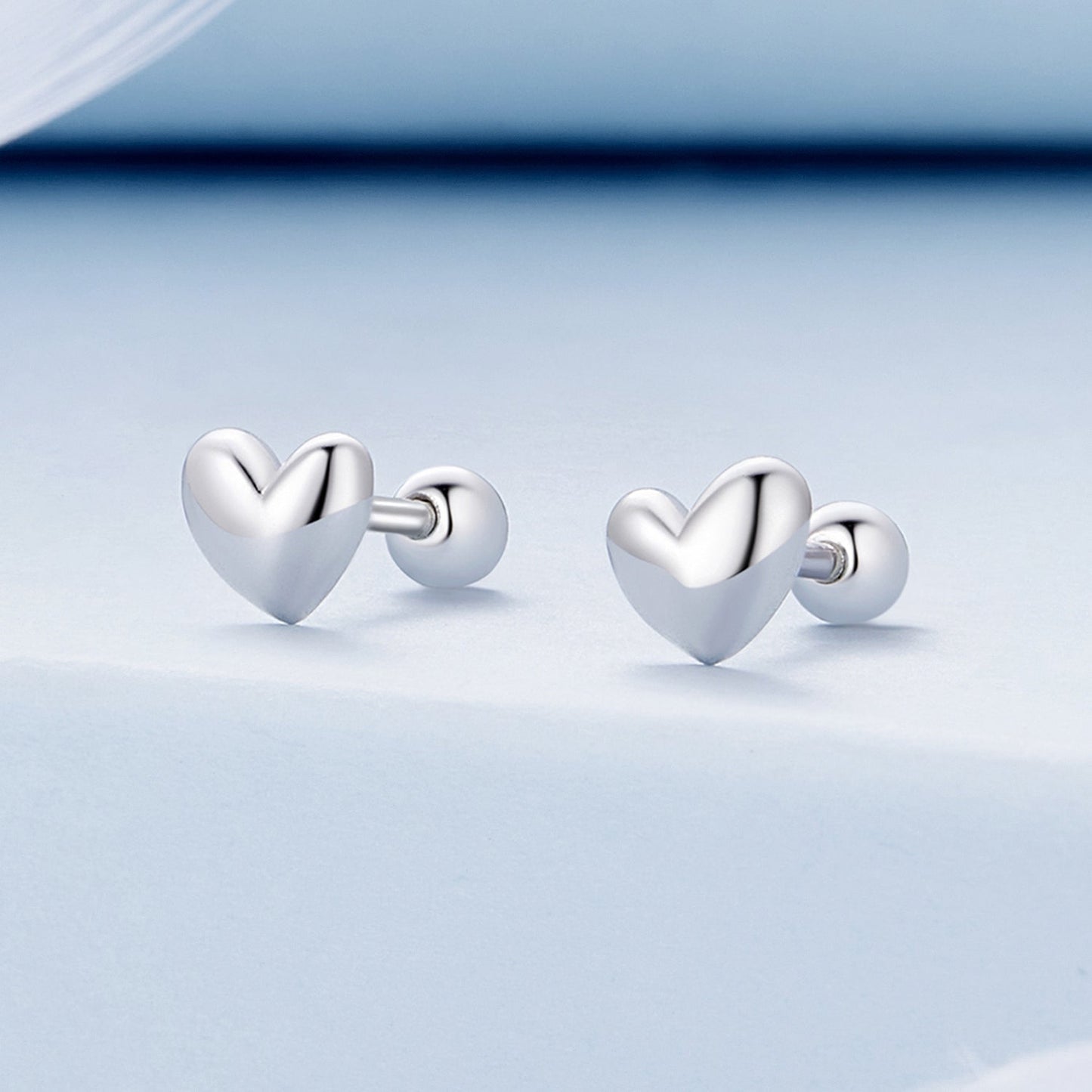 925 Sterling Silver Plated Platinum 5mm Earrings for Women