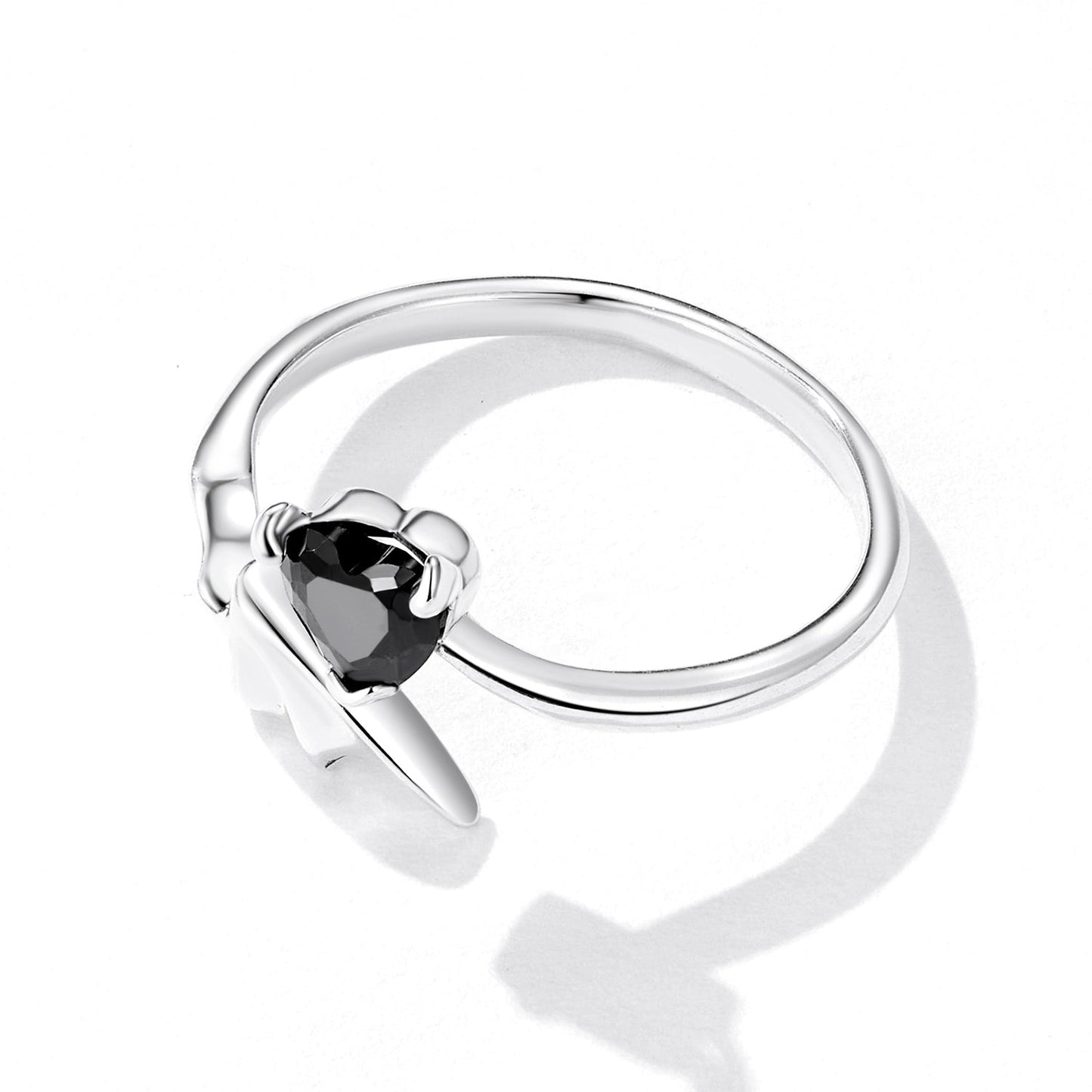925 Sterling Silver Oxidized Pavé Setting CZ Ring