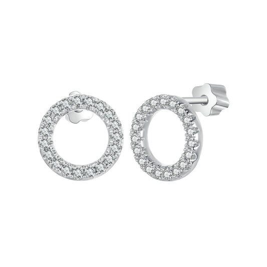925 Sterling Silver 10mm Moissanite Earrings for Women