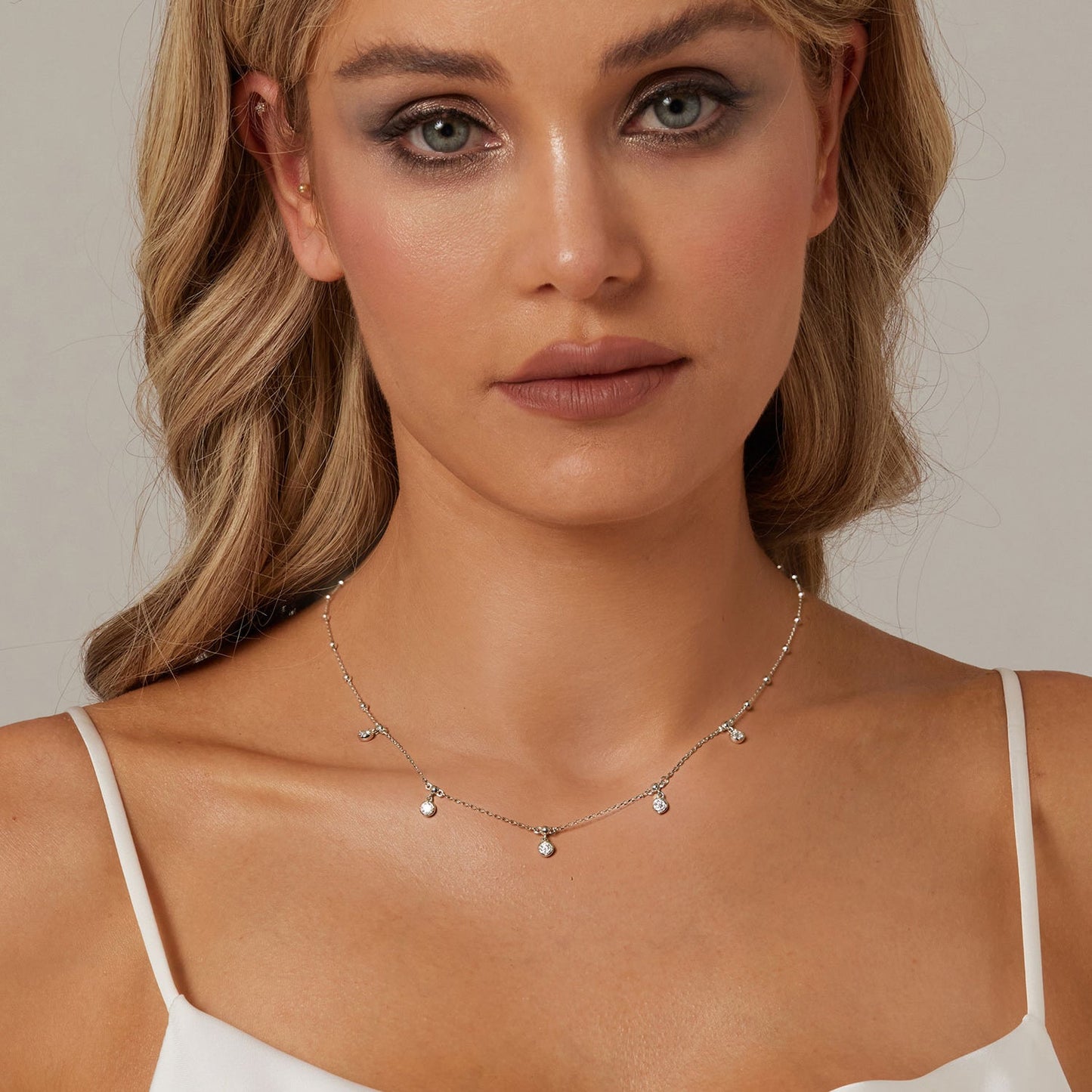 925 Sterling Silver 3mm Moissanite Necklace for Women