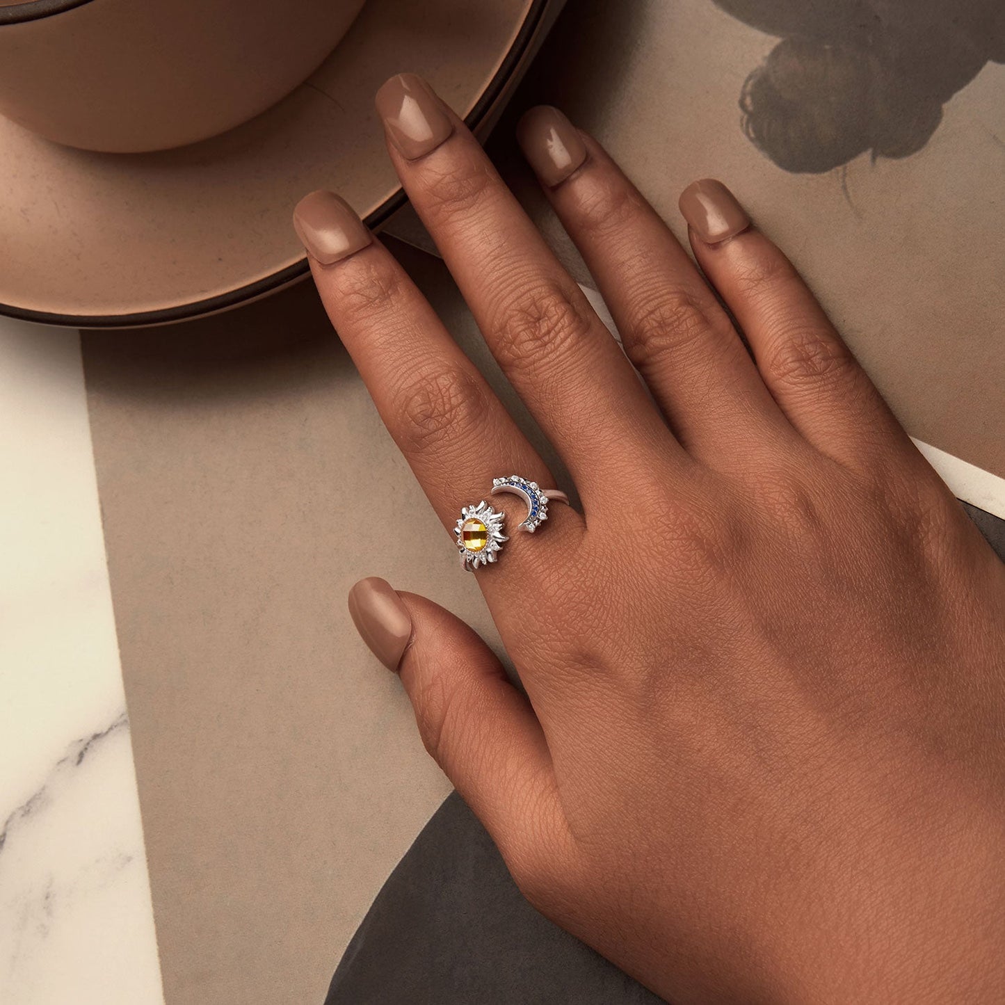 925 Sterling Silver Pavé CZ White Gold Plated Ring for Women