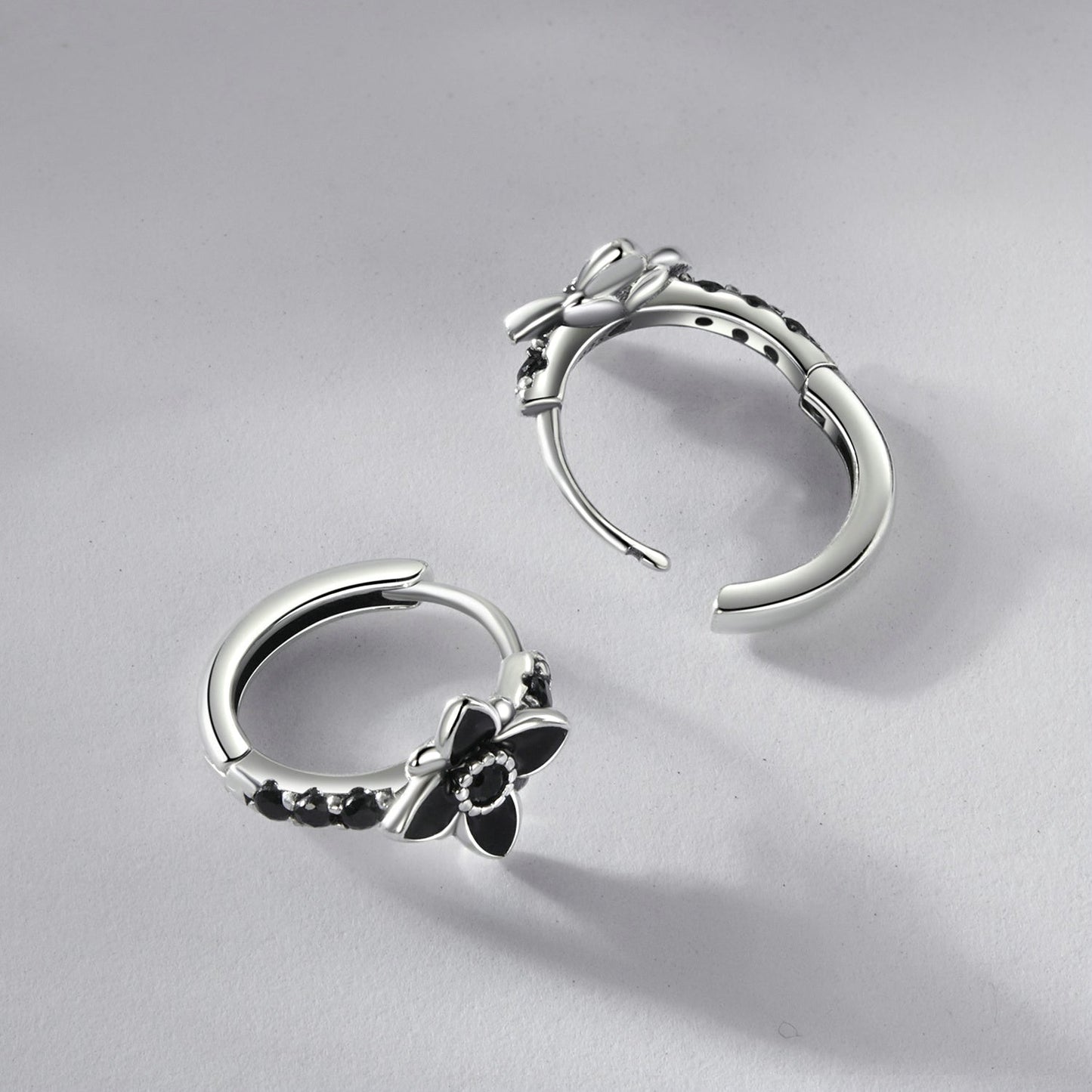 925 Sterling Silver Enamel and CZ Earrings for Women
