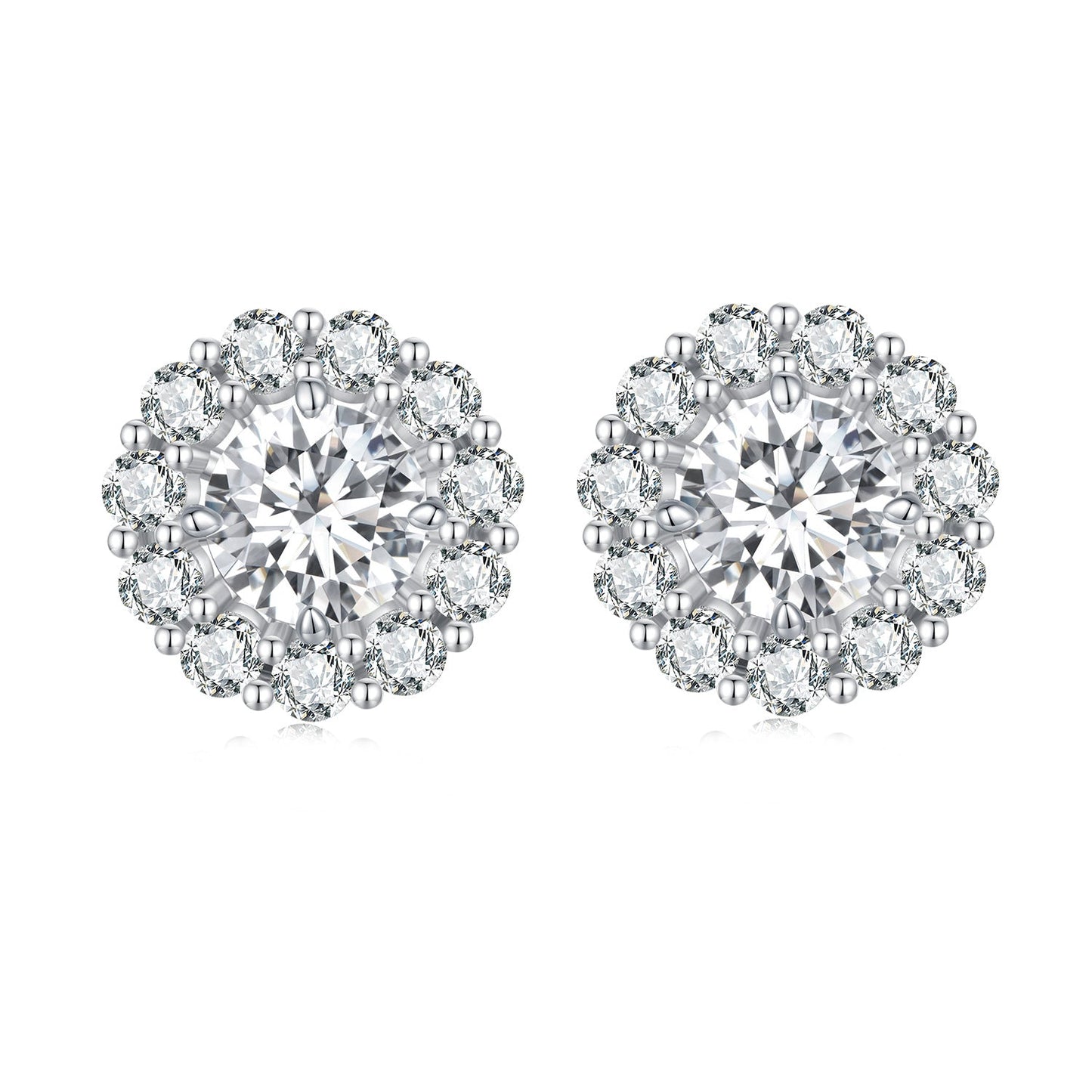 925 Sterling Silver 0.5 Carat Moissanite Earrings for Women