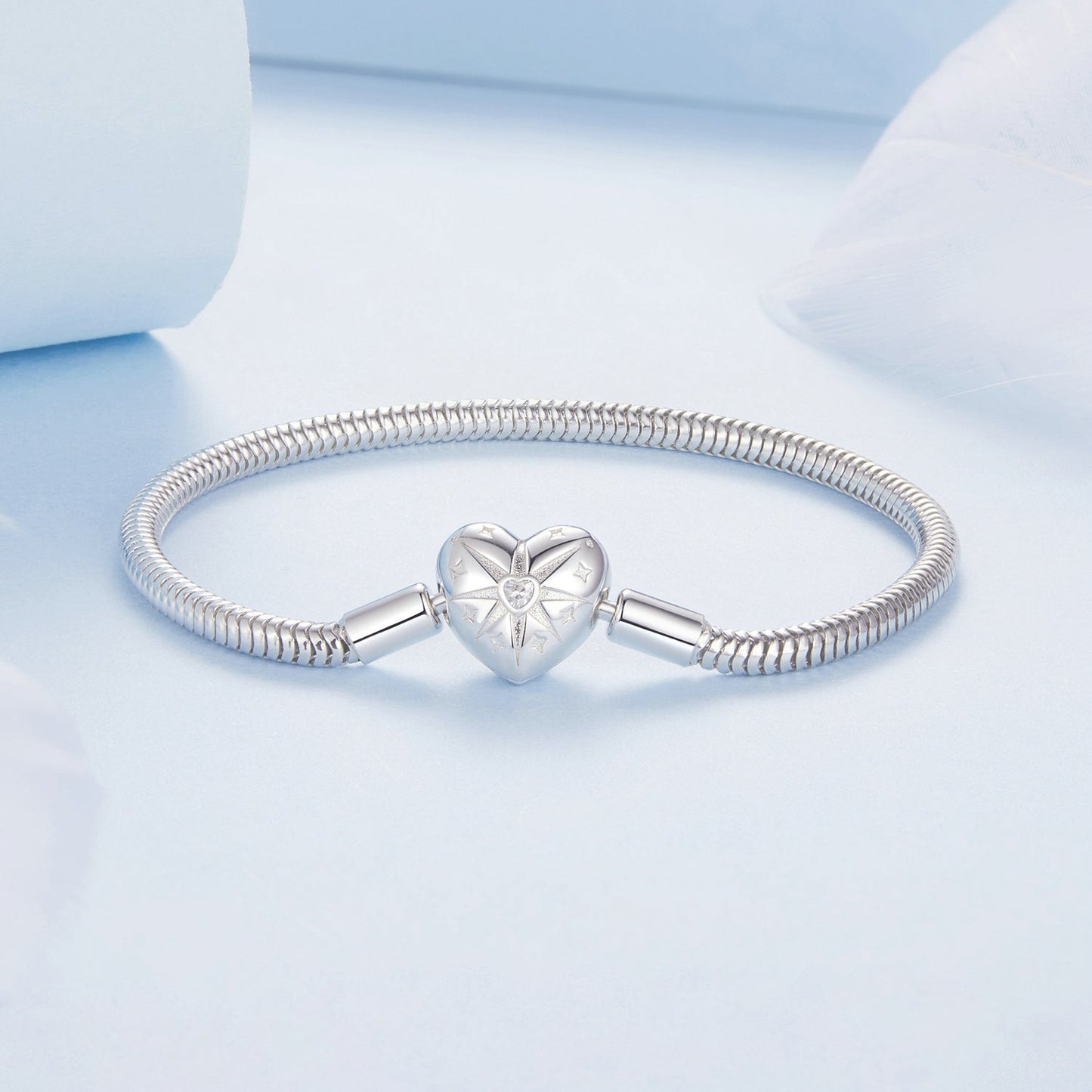 925 Sterling Silver + Pavé Setting White Gold Bracelet 17.0cm for Women