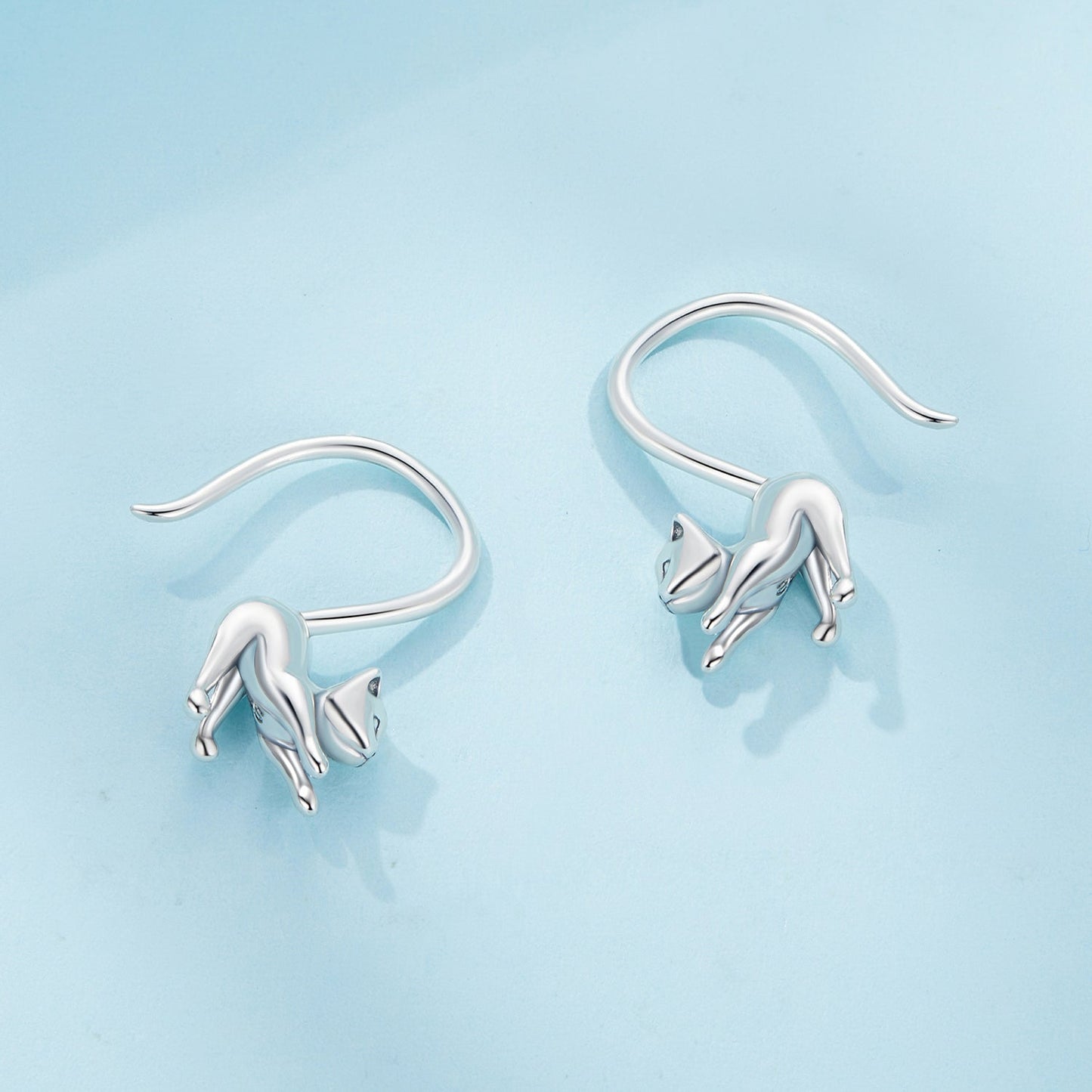 S925 Oxidized Silver Earrings 17x3mm for Women