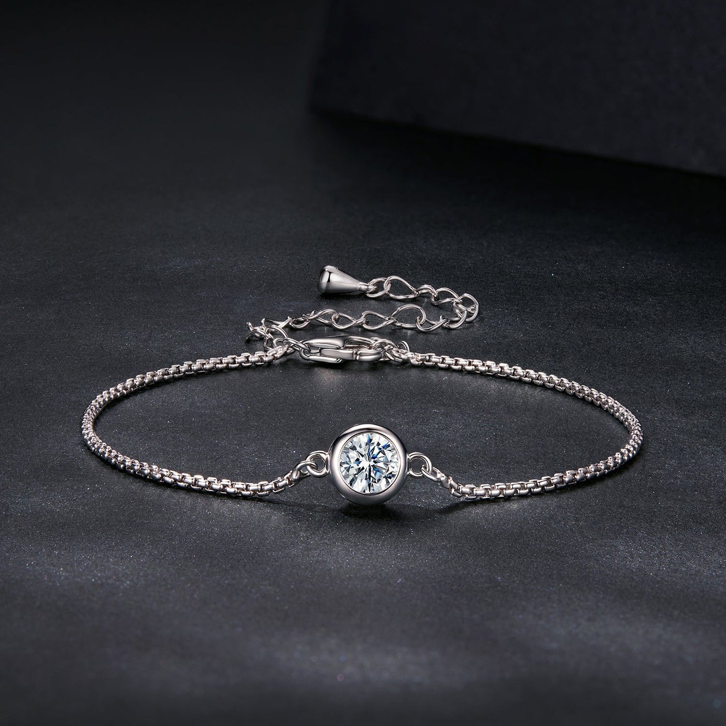 925 Sterling Silver 0.50 Carat Moissanite Bracelet for Women