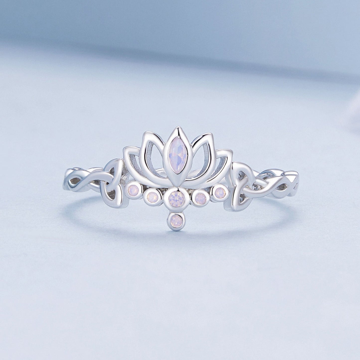 925 Sterling Silver Opal Nanometer Stone Ring Size 6.0 for Women