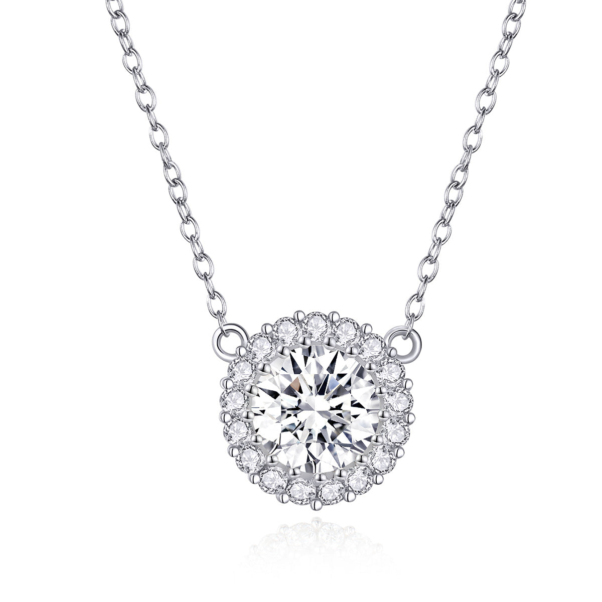 925 Sterling Silver Plated Platinum 49cm Pavé Setting CZ Necklace for Women