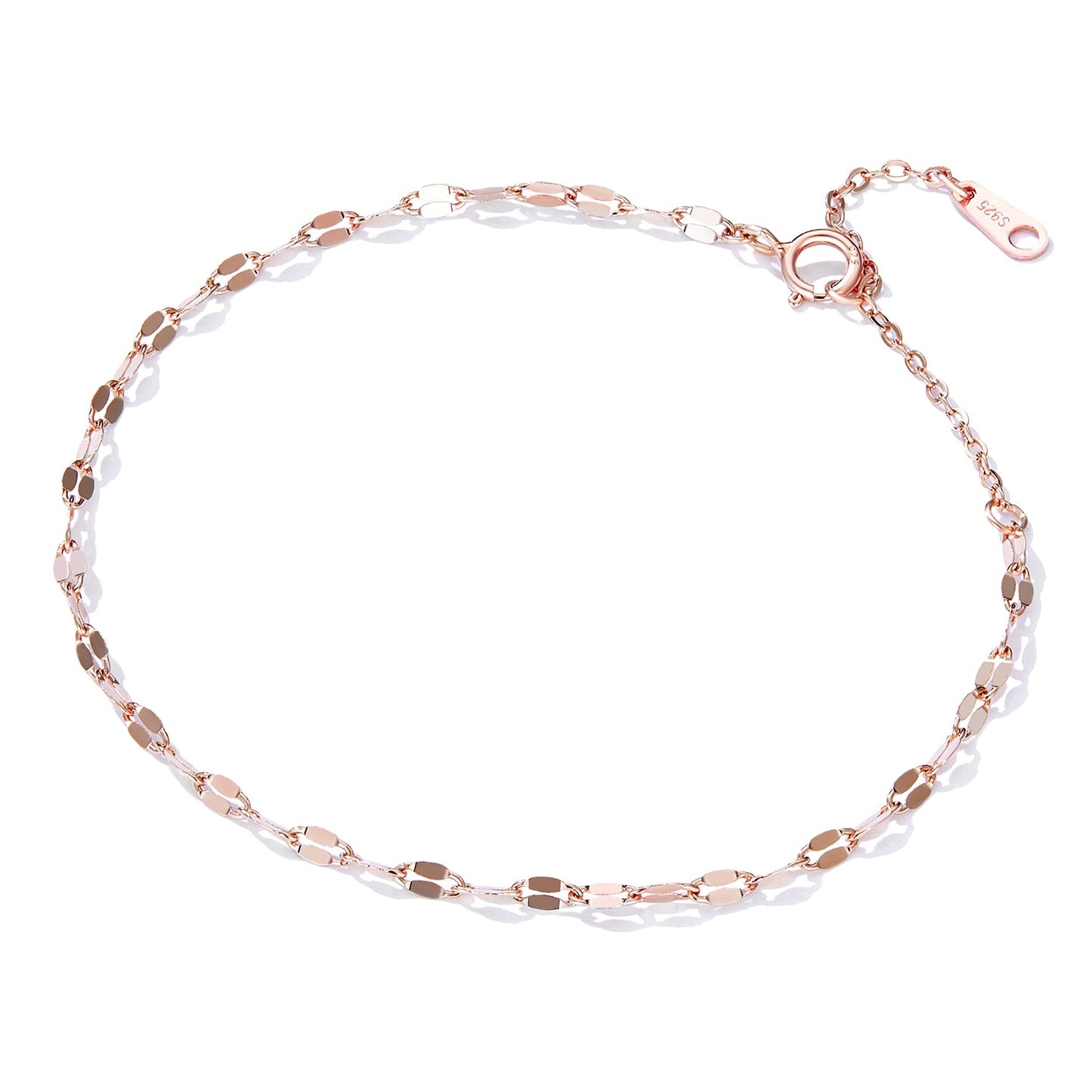925 Sterling Silver Adjustable Rose Gold Bracelet for Women