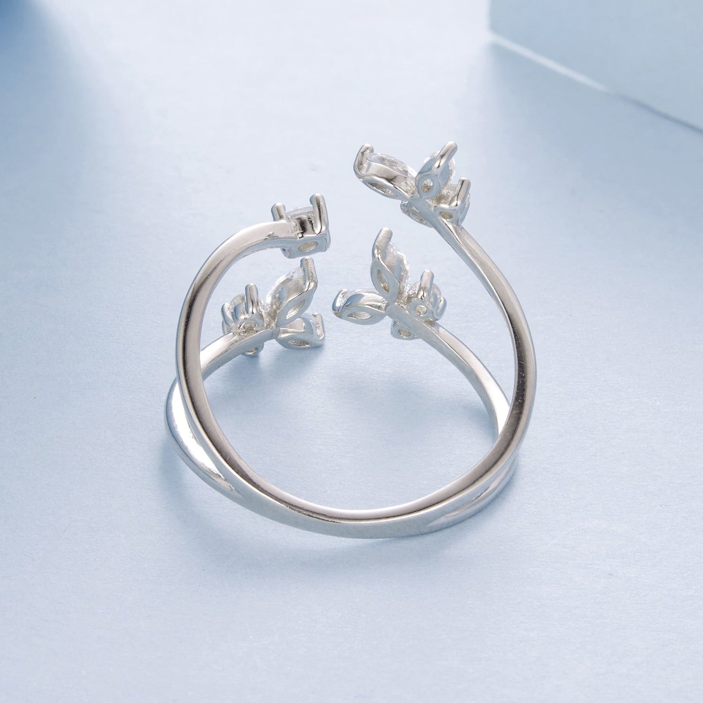 925 Sterling Silver Pavé Setting CZ White Gold Plated Ring 0.18cm for Women