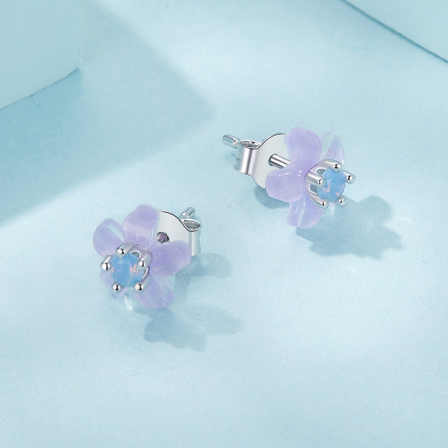 925 Sterling Silver Opal 8mm Earrings for Women