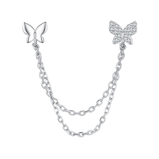 S925 Sterling Silver 40mm Pavé CZ Earrings