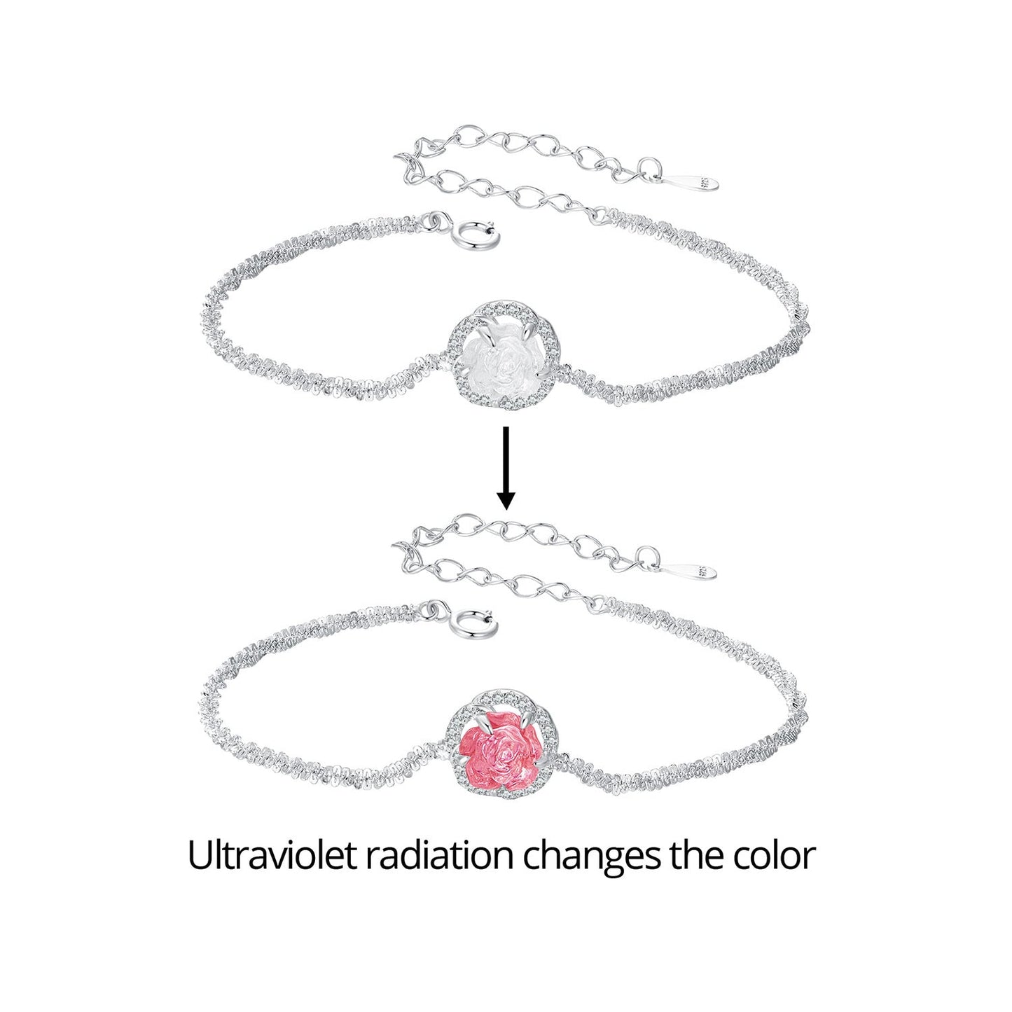 925 Sterling Silver Bracelet 150mm with CZ and Resin