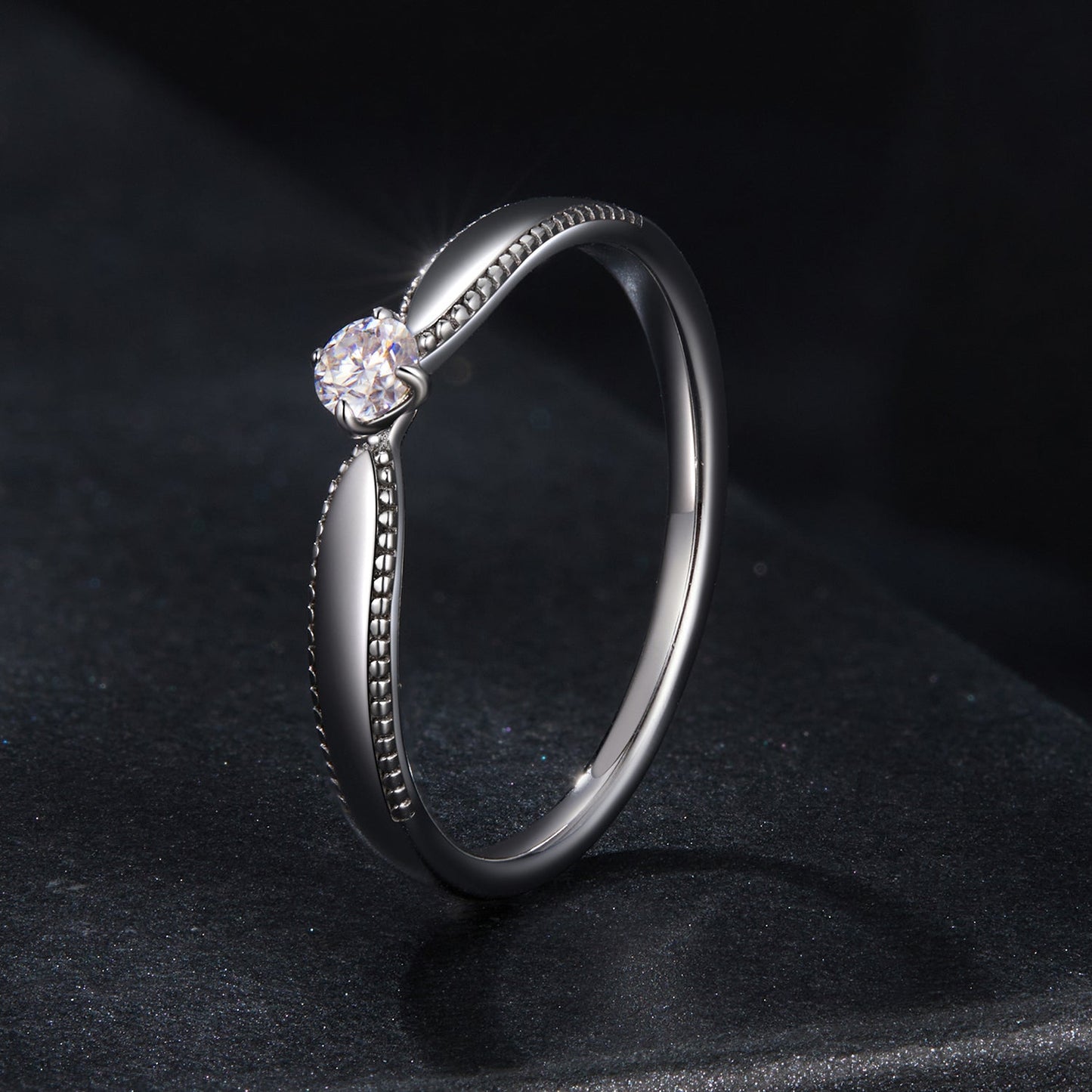 925 Sterling Silver Moissanite Ring Size 6 for Women