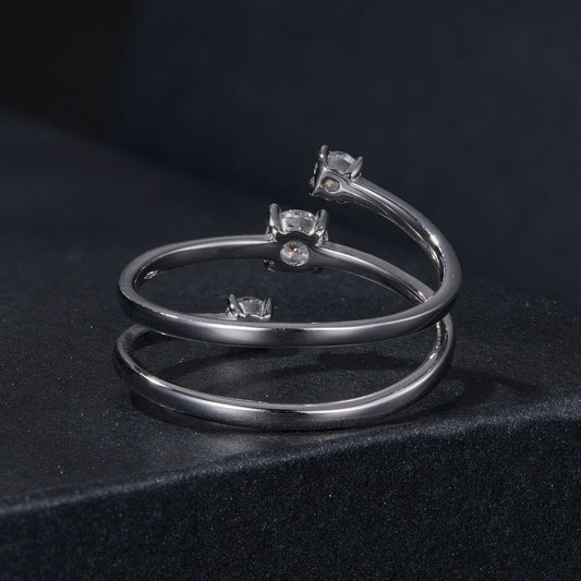 925 Sterling Silver 3mm Moissanite Ring for Women