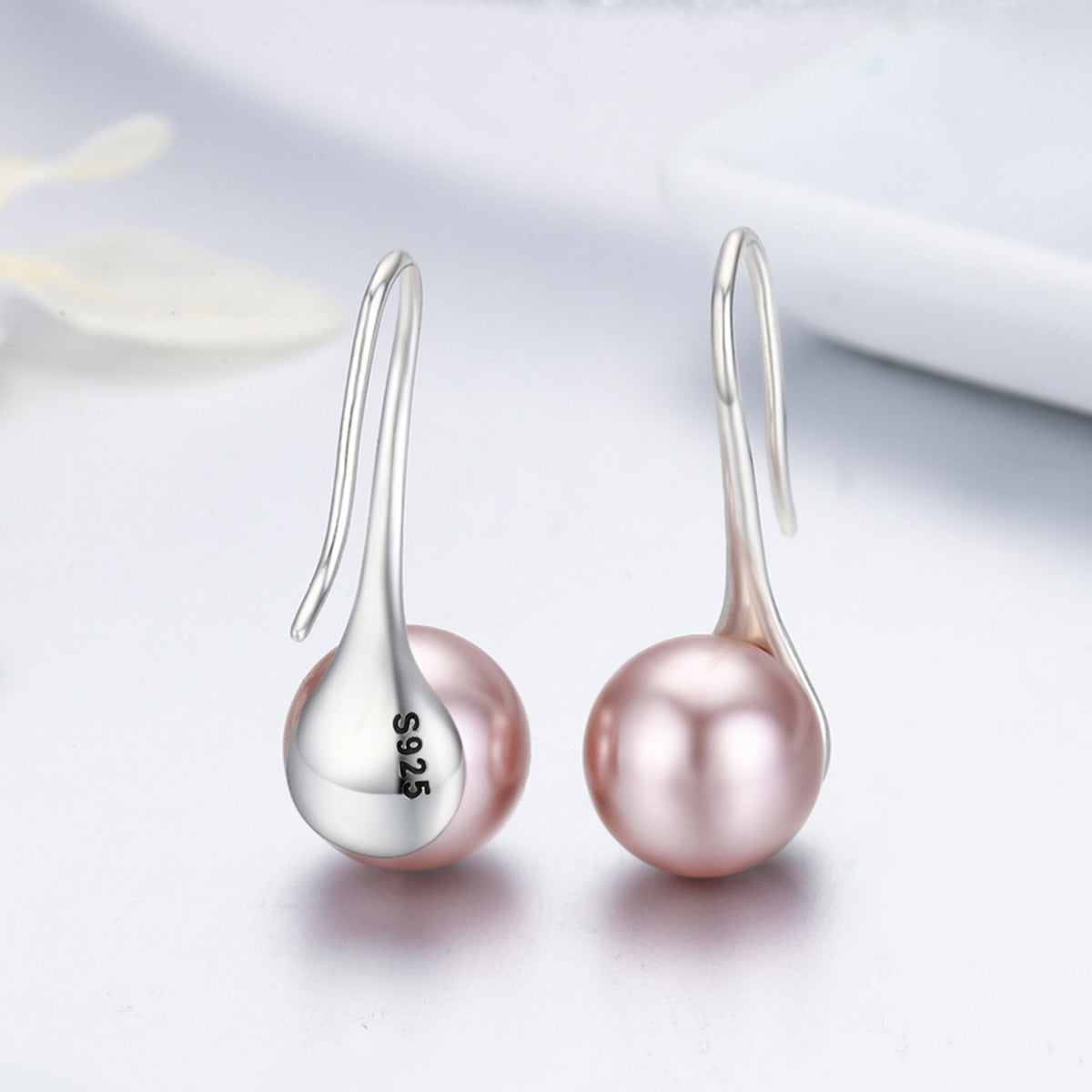 925 Sterling Silver Oxidized Pearl Earrings for Women
